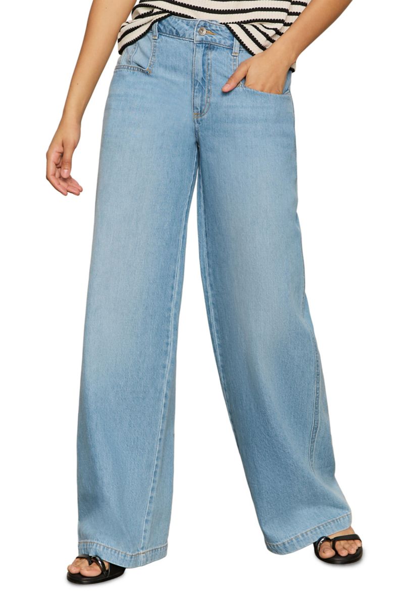 Womens Highland Denim Wide Leg Jeans