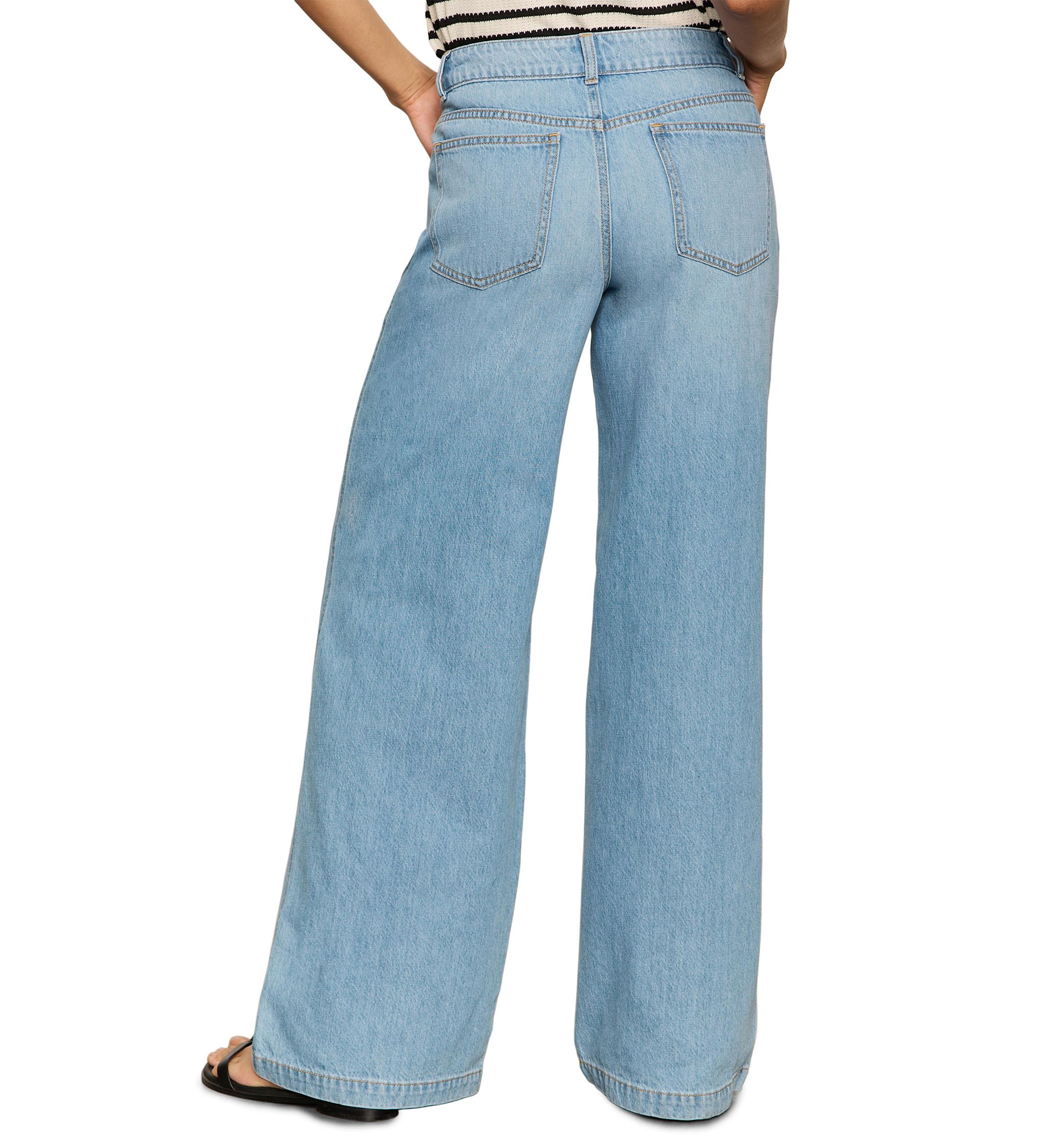 Womens Highland Denim Wide Leg Jeans