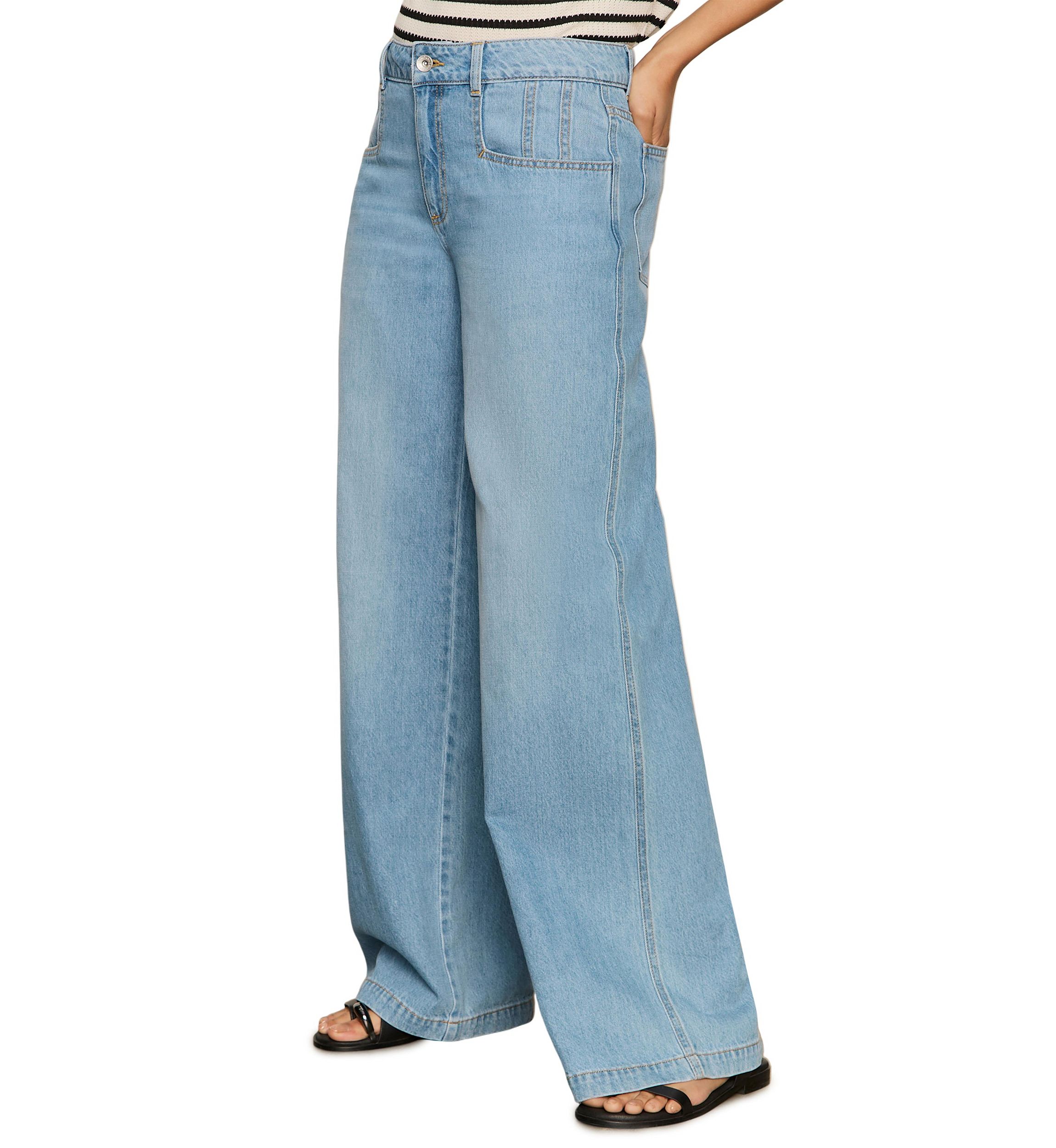 Womens Highland Denim Wide Leg Jeans