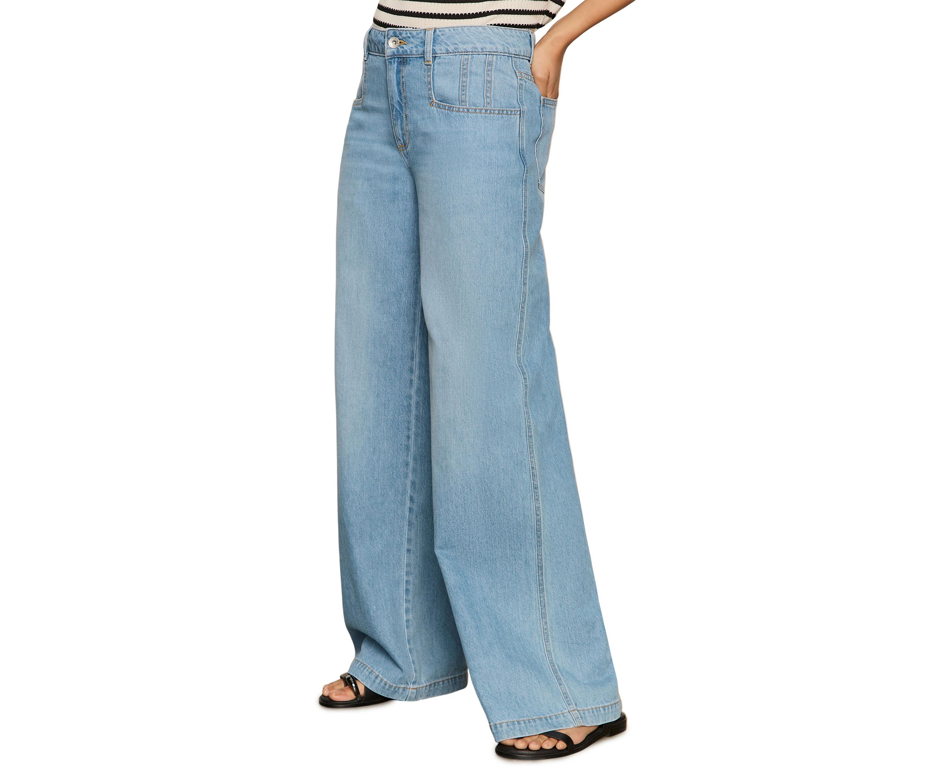 Womens Highland Denim Wide Leg Jeans