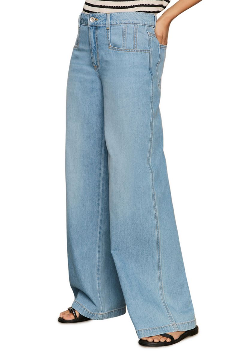 Womens Highland Denim Wide Leg Jeans