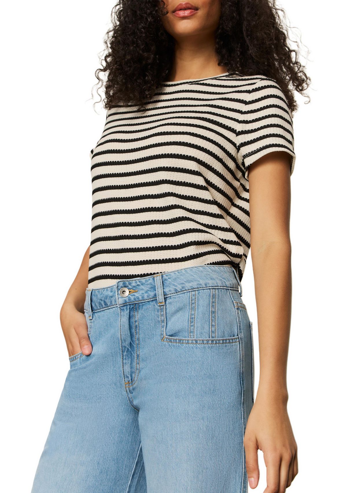Womens Highland Denim Wide Leg Jeans