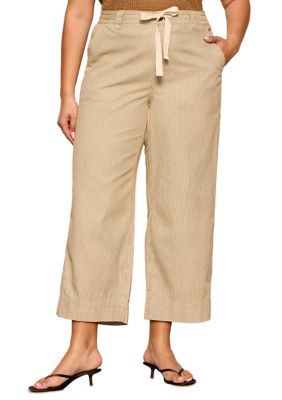 Sanctuary Women's Plus Size Lily Striped Cropped Pants