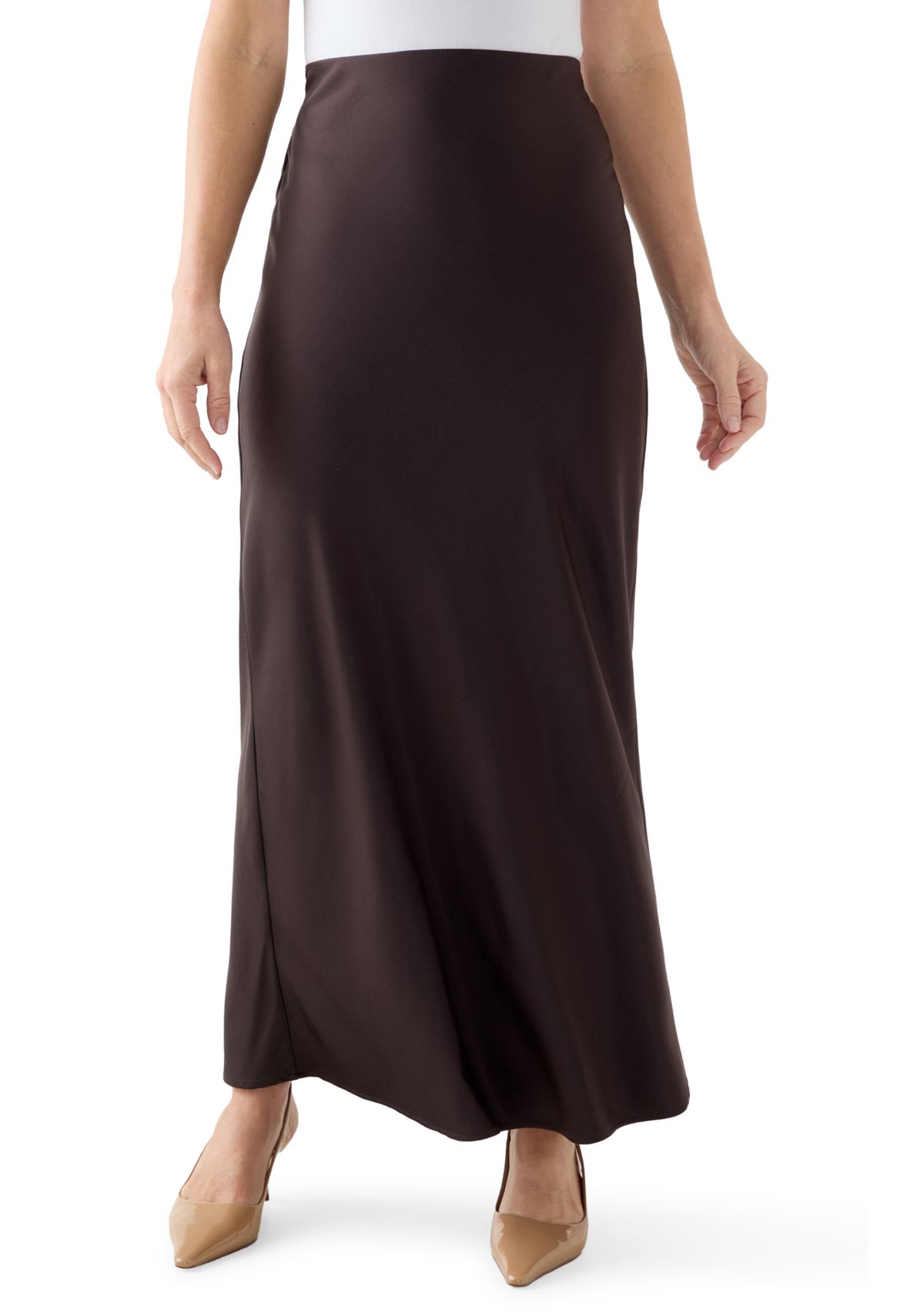 Womens Everyday Maxi Satin Skirt