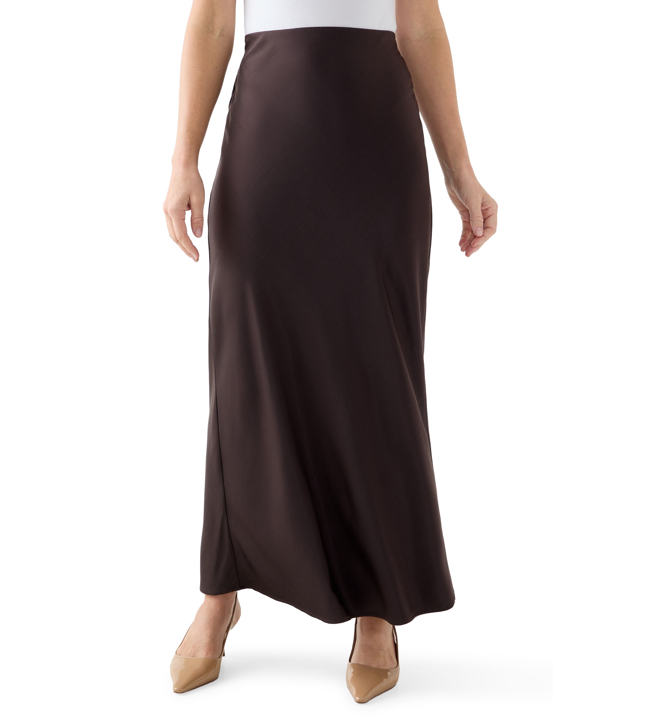 Womens Everyday Maxi Satin Skirt
