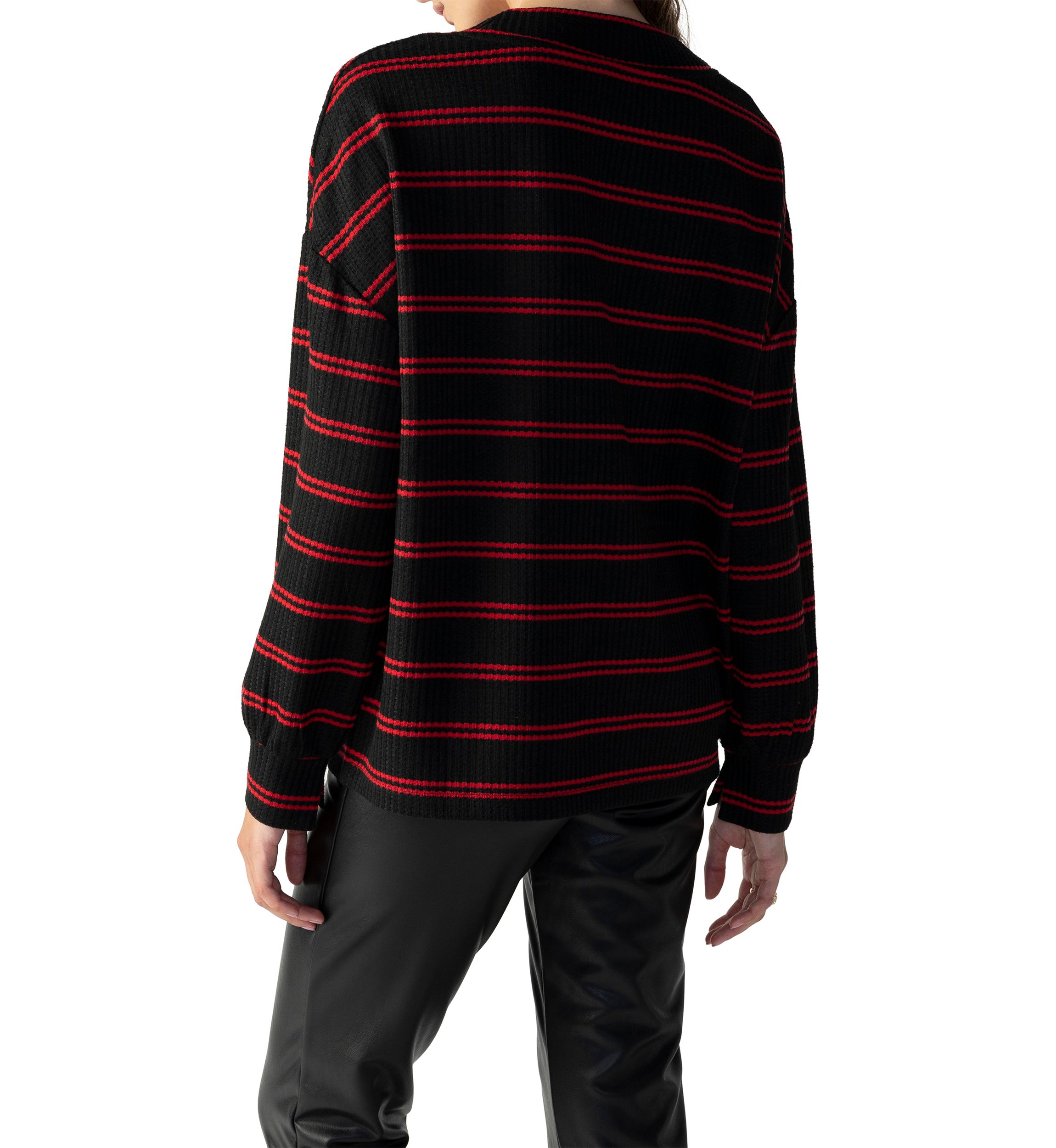 Womens Cozy V-Neck Waffle Tunic