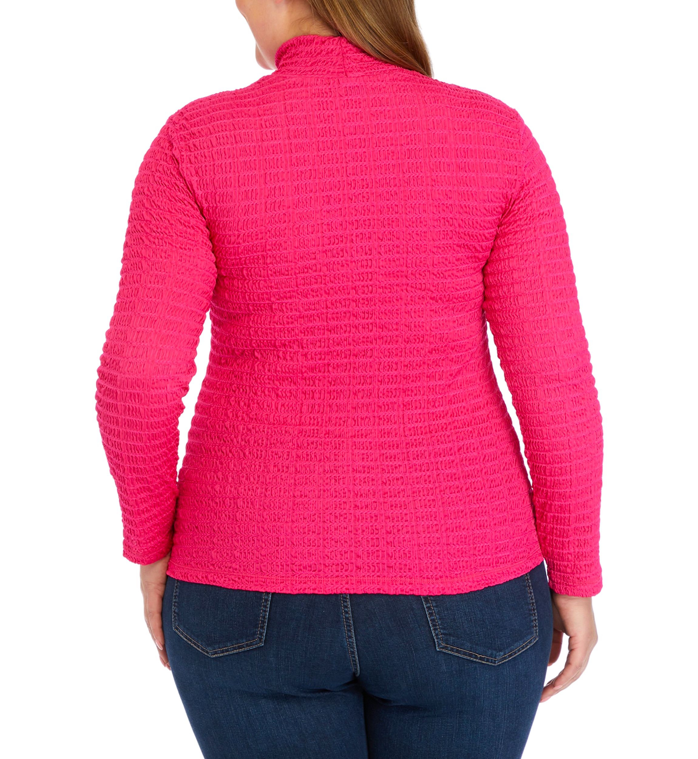 Plus Size Textured Mock Top