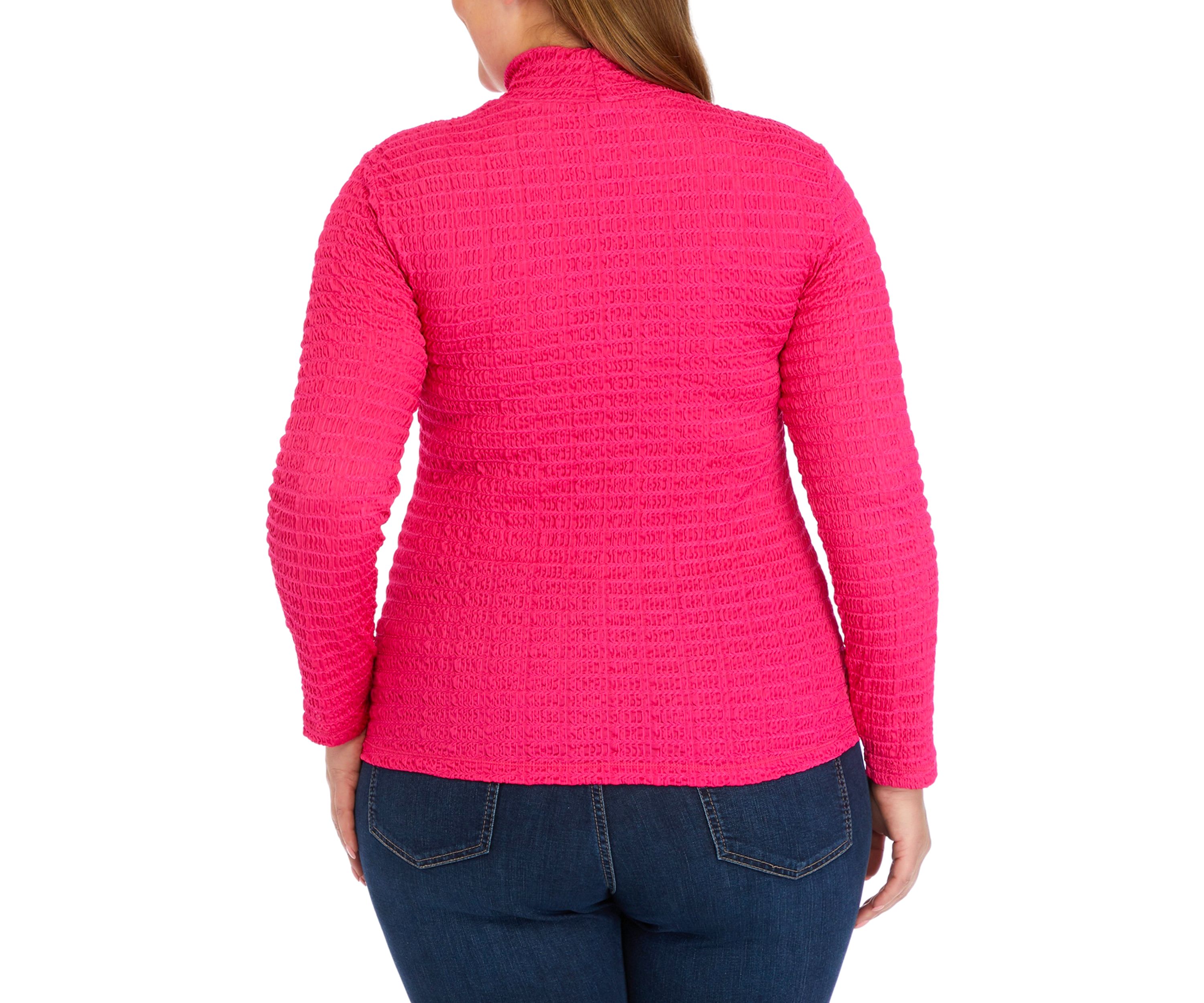 Plus Size Textured Mock Top