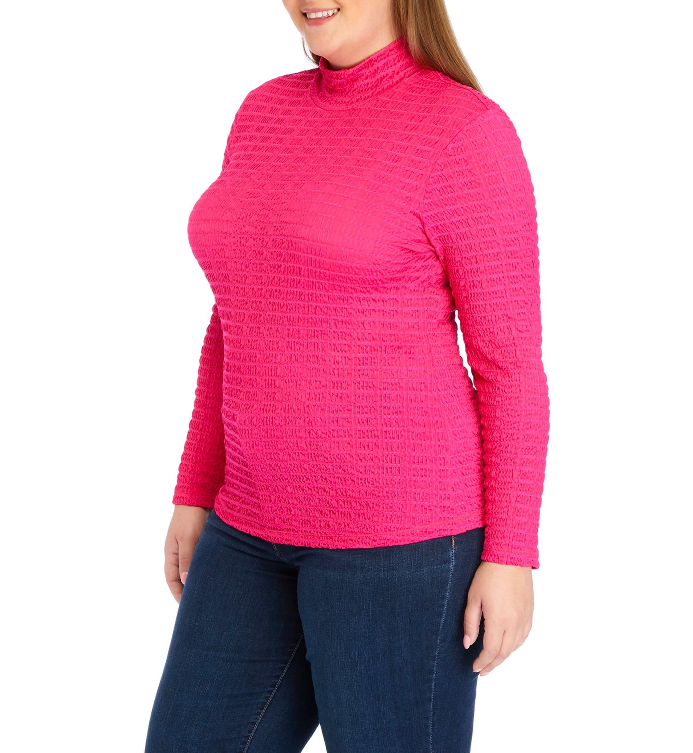 Plus Size Textured Mock Top