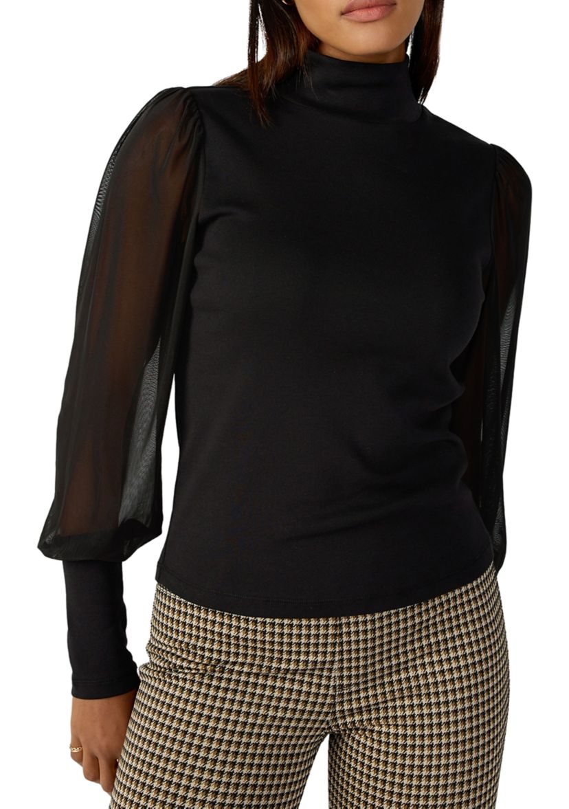 On My Mind Mesh Sleeve Top 