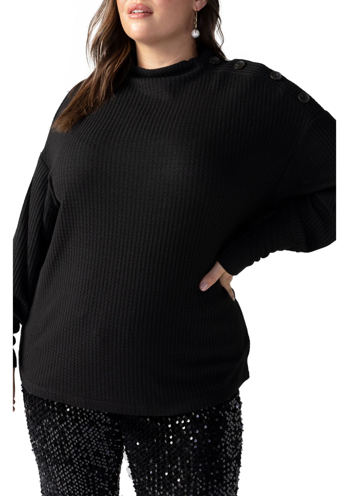 Plus Size High Standards Waffle Top