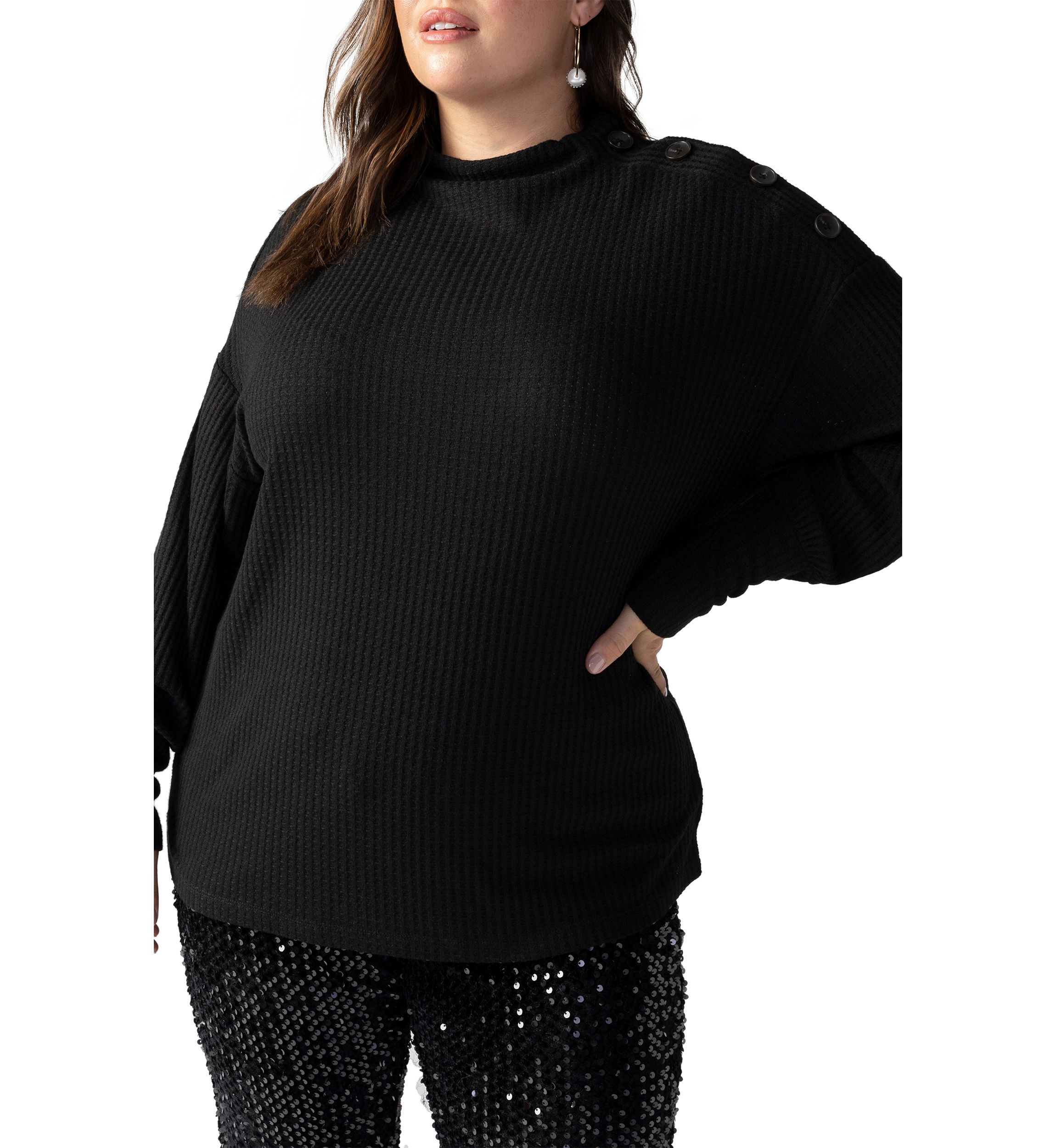 Plus Size High Standards Waffle Top