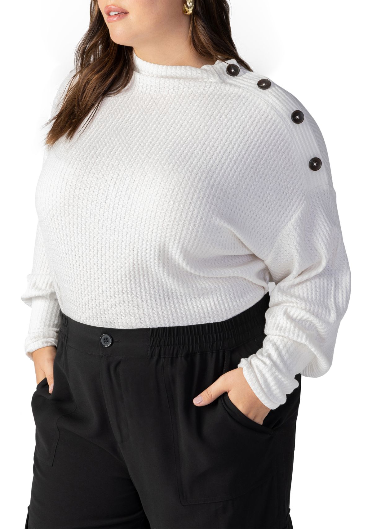 Plus Size High Standards Waffle Top