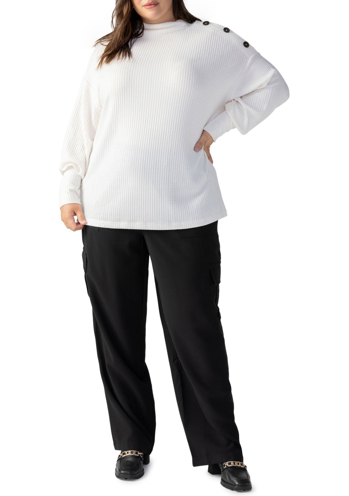 Plus Size High Standards Waffle Top