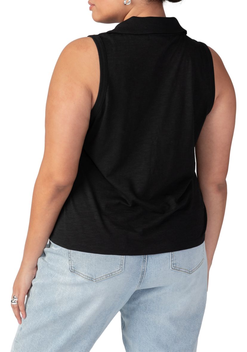 Plus Size Master Plan Button Up Tank Top