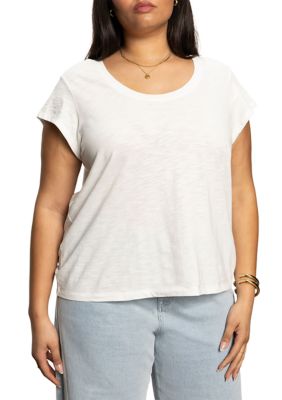 Sanctuary Women's Plus Size West Side T-Shirt, White, 1X