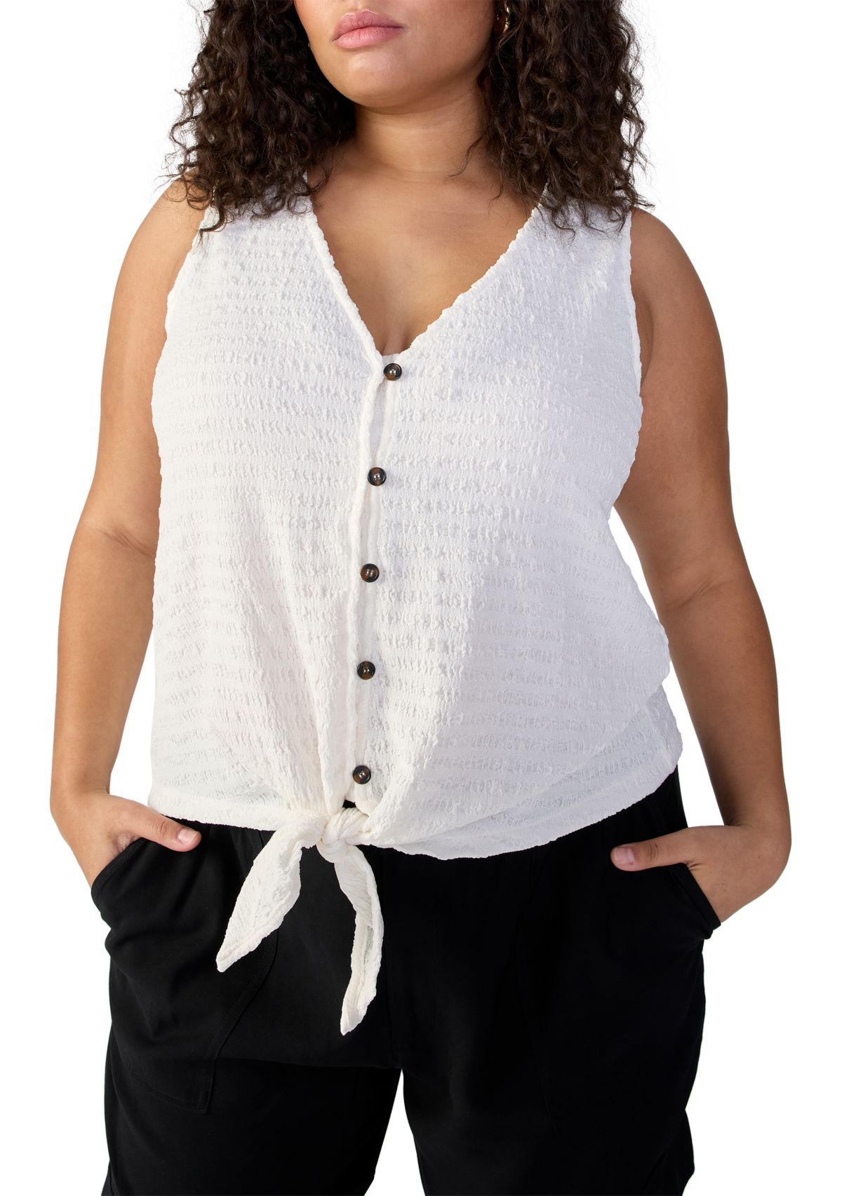Plus Size Link Up Tie T-Shirt