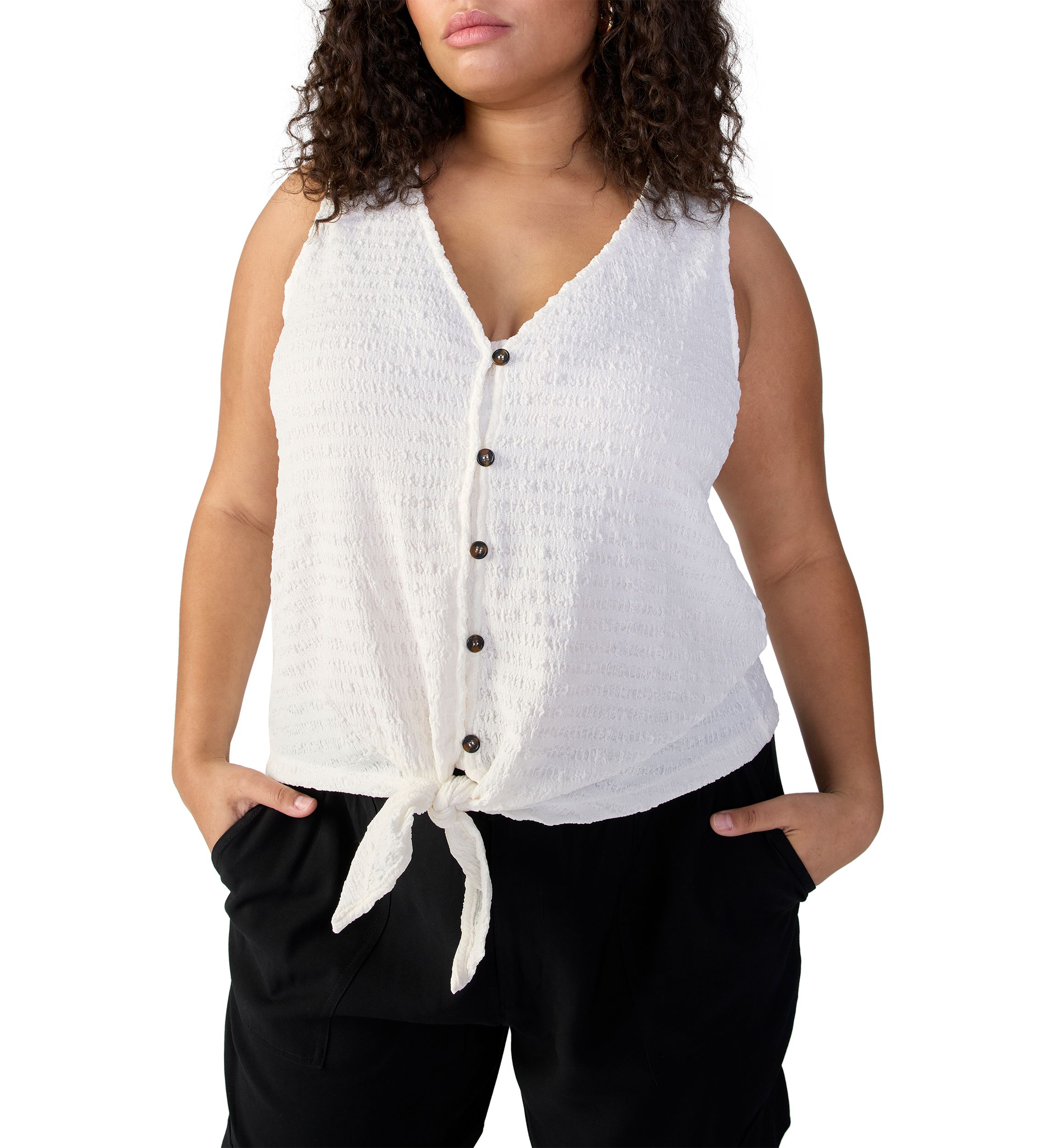 Plus Size Link Up Tie T-Shirt
