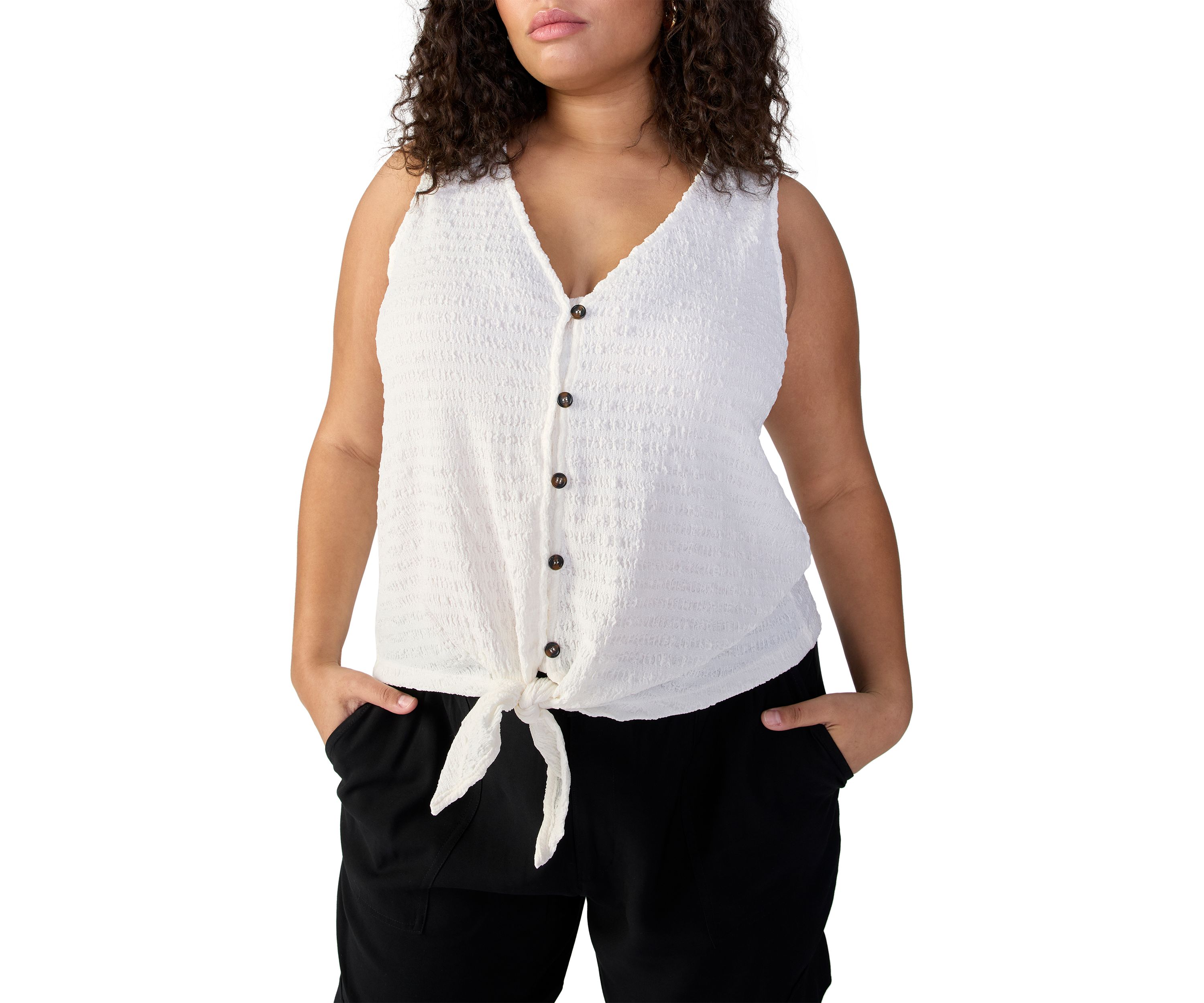 Plus Size Link Up Tie T-Shirt