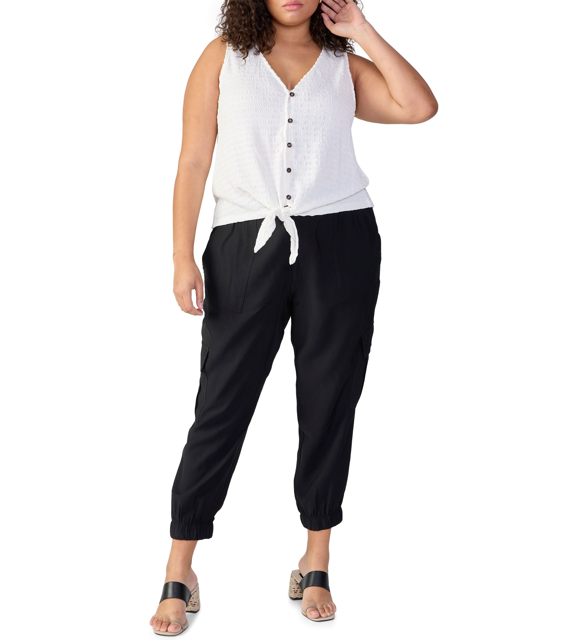 Plus Size Link Up Tie T-Shirt