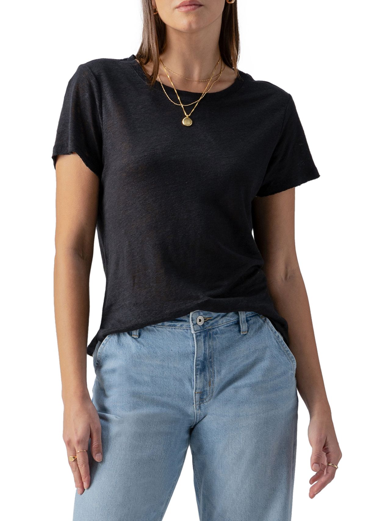 Womens Short Sleeve Linen Perfect T-Shirt