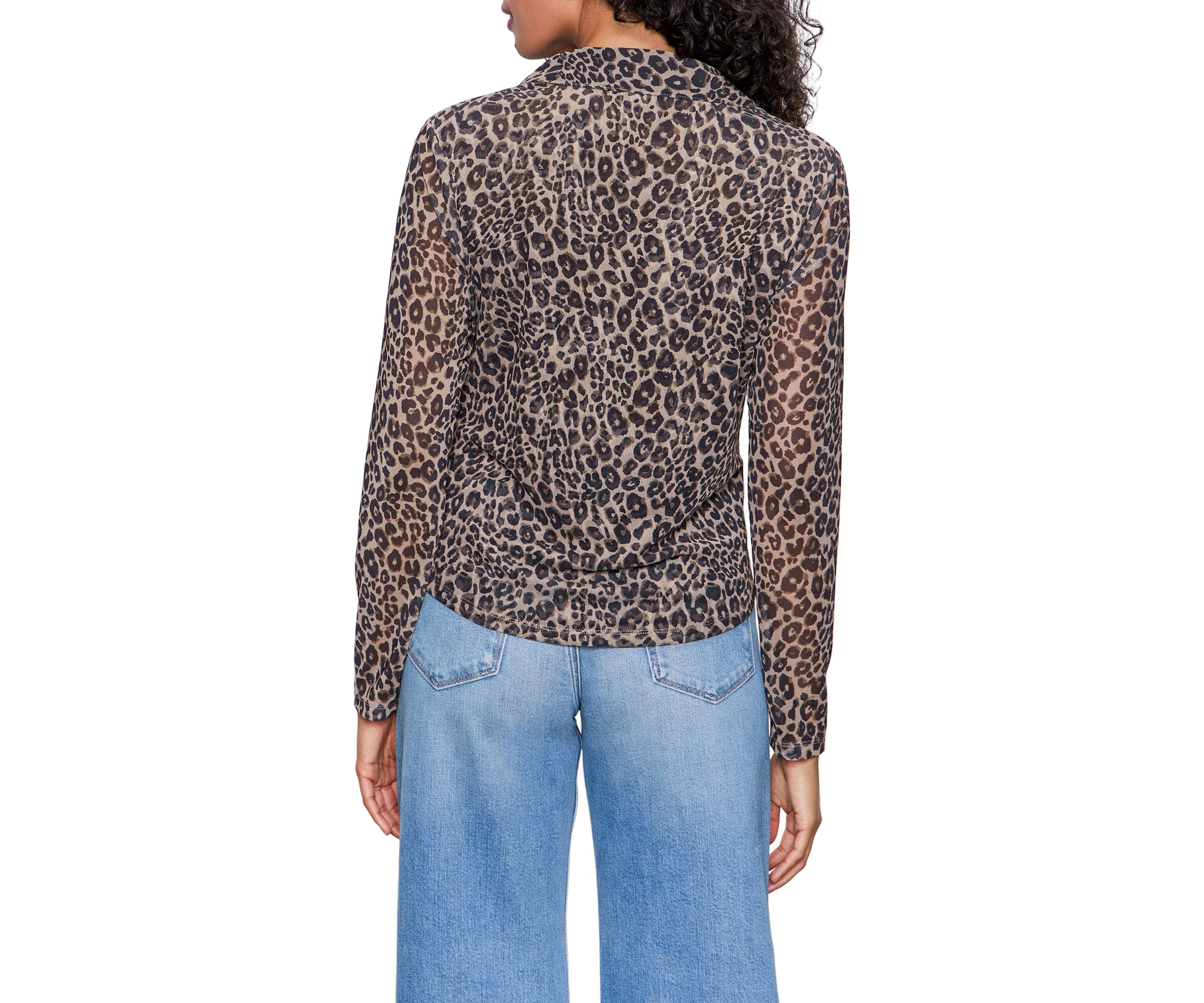 Womens Dreamgirl Mesh Button Up Shirt