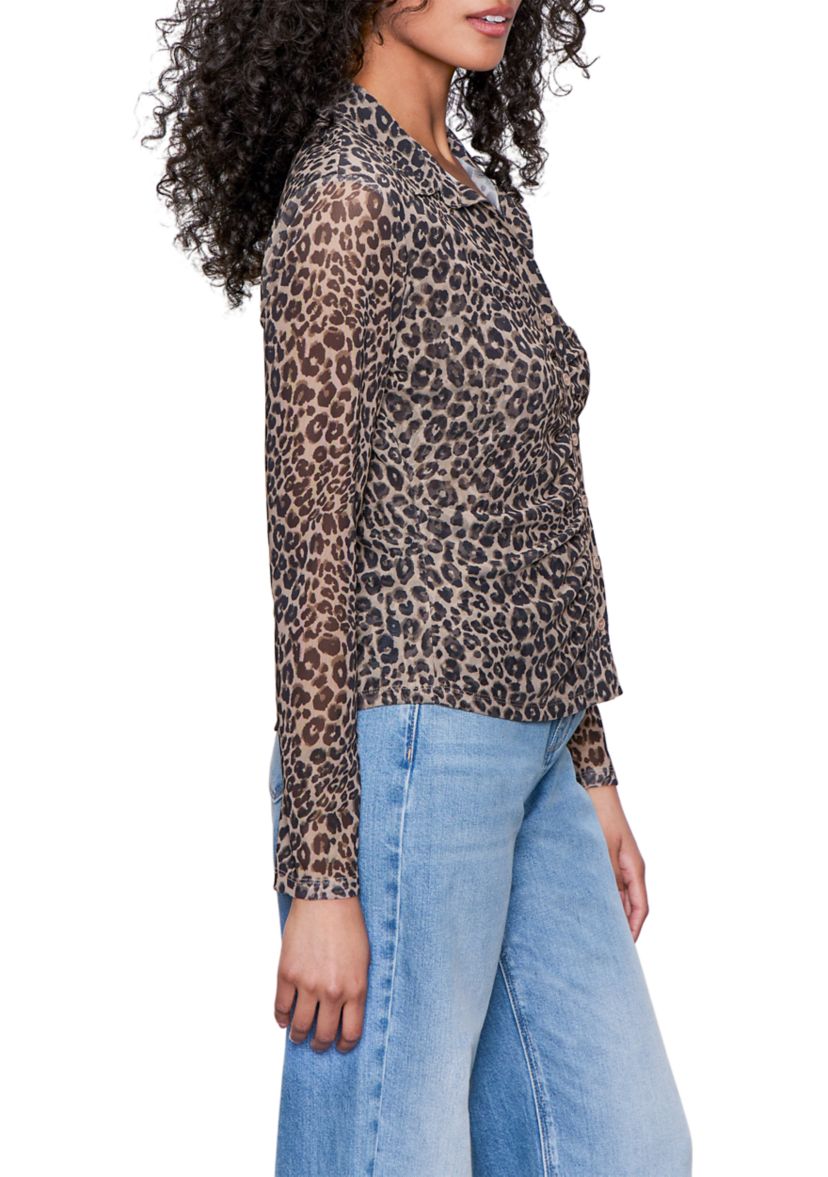 Womens Dreamgirl Mesh Button Up Shirt