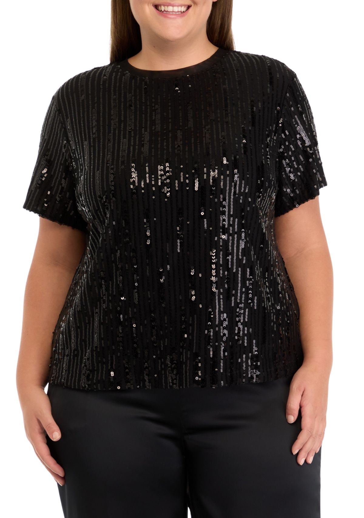Plus Size Sequin Top