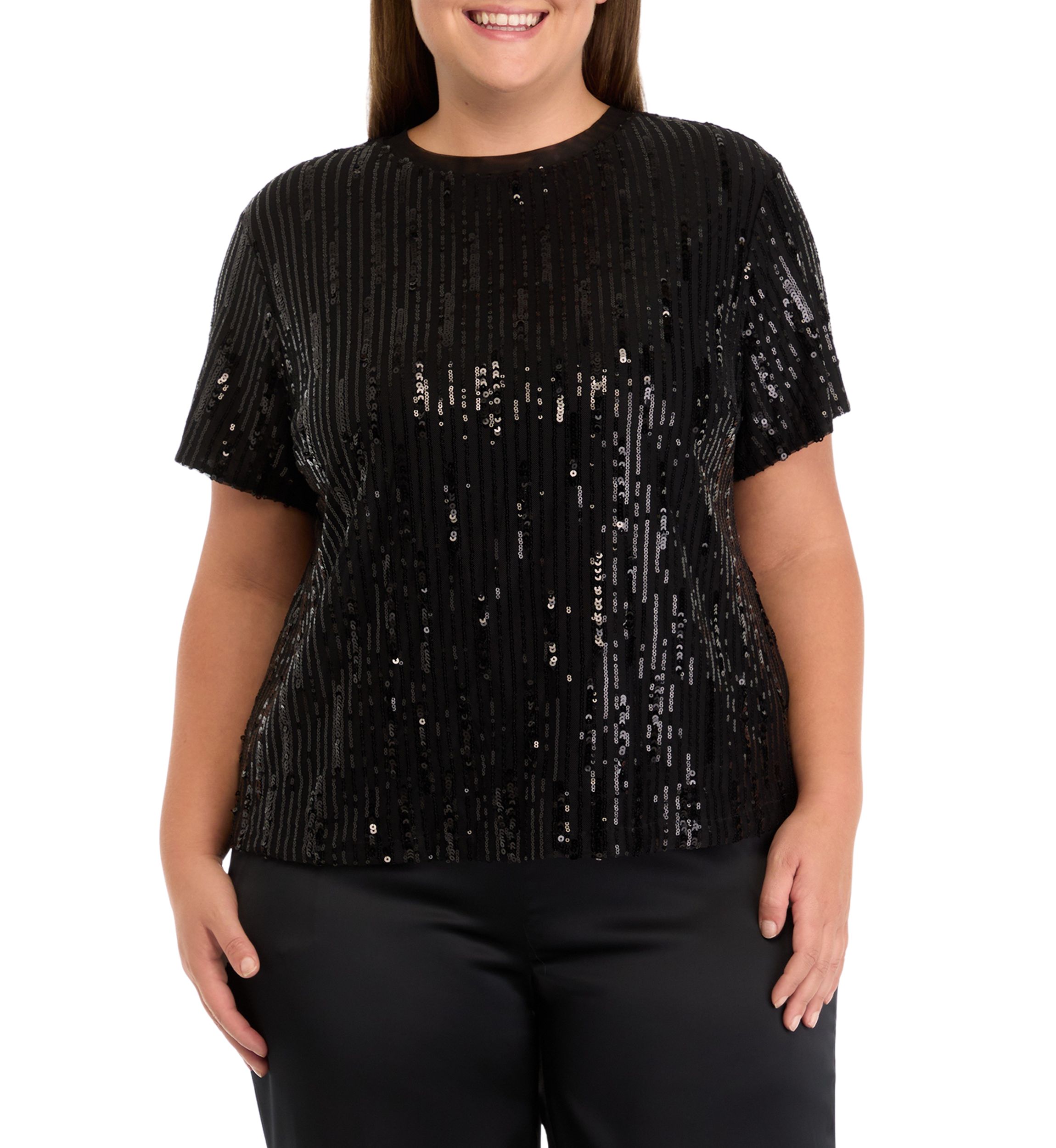 Plus Size Sequin Top