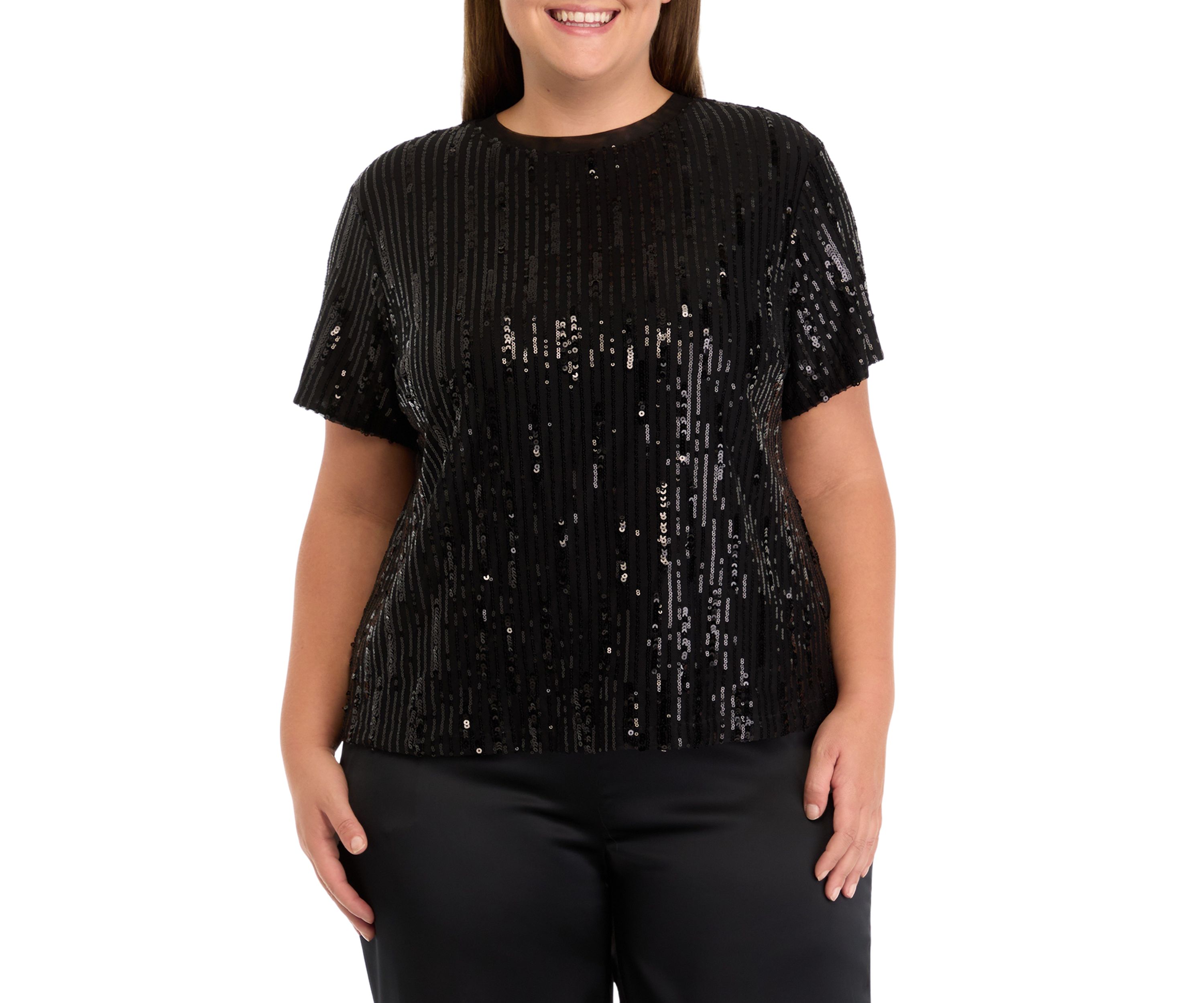 Plus Size Sequin Top