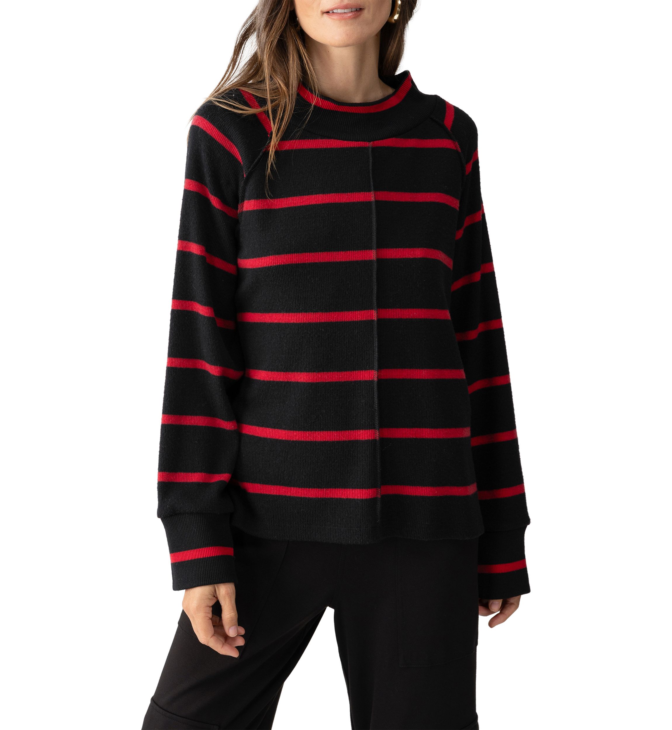 Womens Fireside Tunic Sweater with Ribbed Cuff and Front Seam Detailing