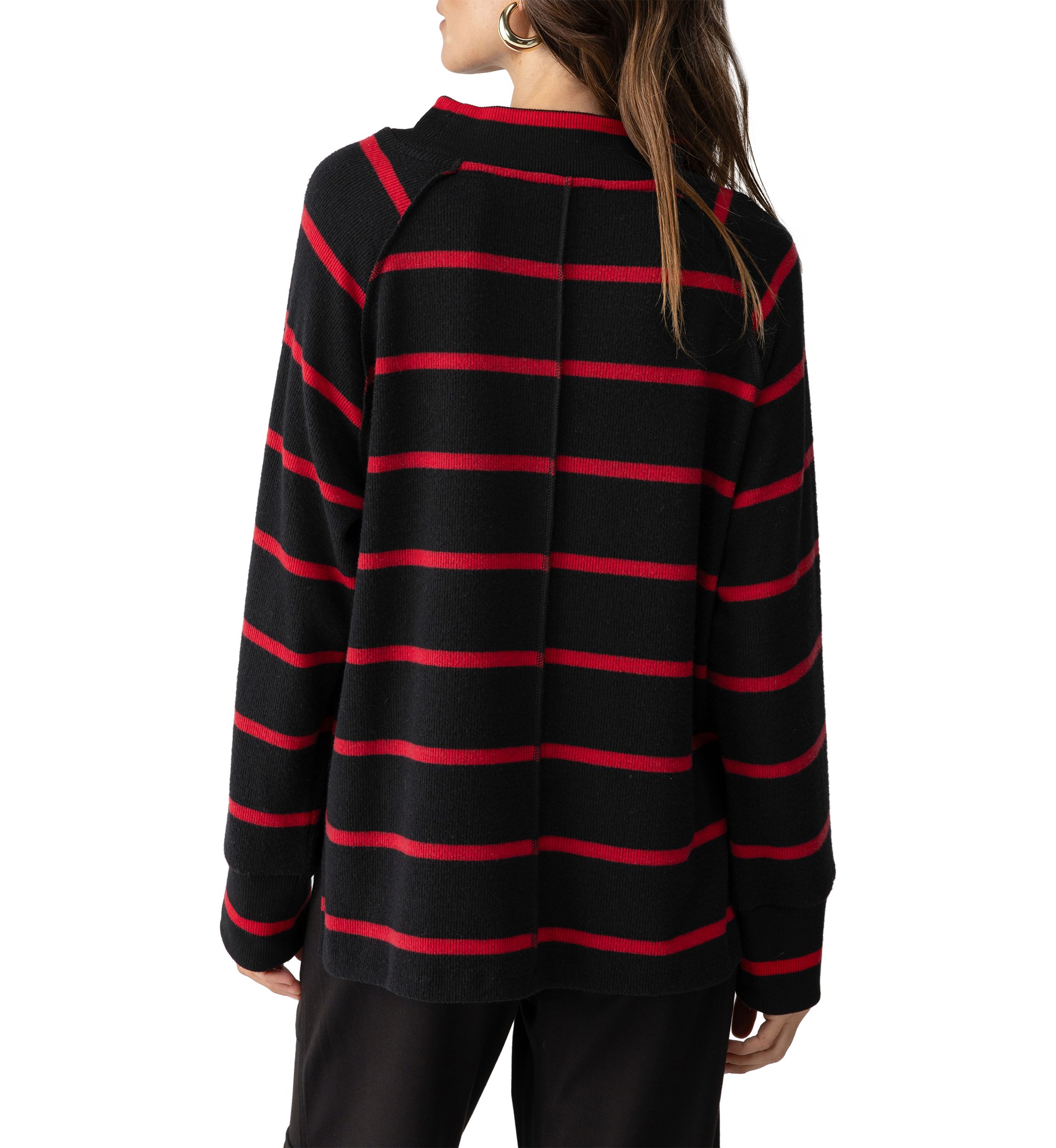 Womens Fireside Tunic Sweater with Ribbed Cuff and Front Seam Detailing