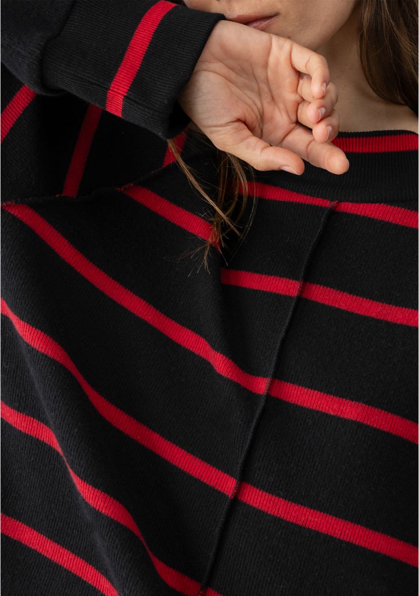 Womens Fireside Tunic Sweater with Ribbed Cuff and Front Seam Detailing