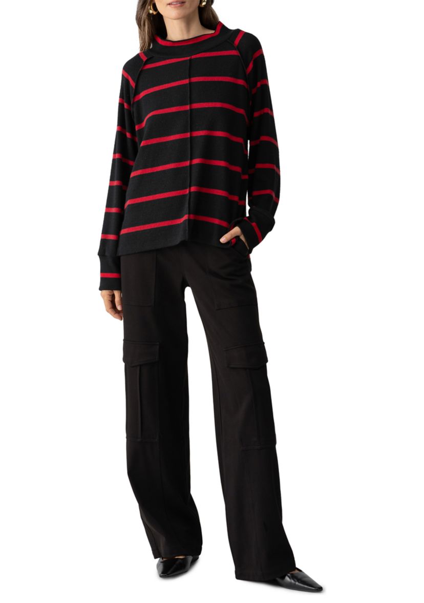 Womens Fireside Tunic Sweater with Ribbed Cuff and Front Seam Detailing