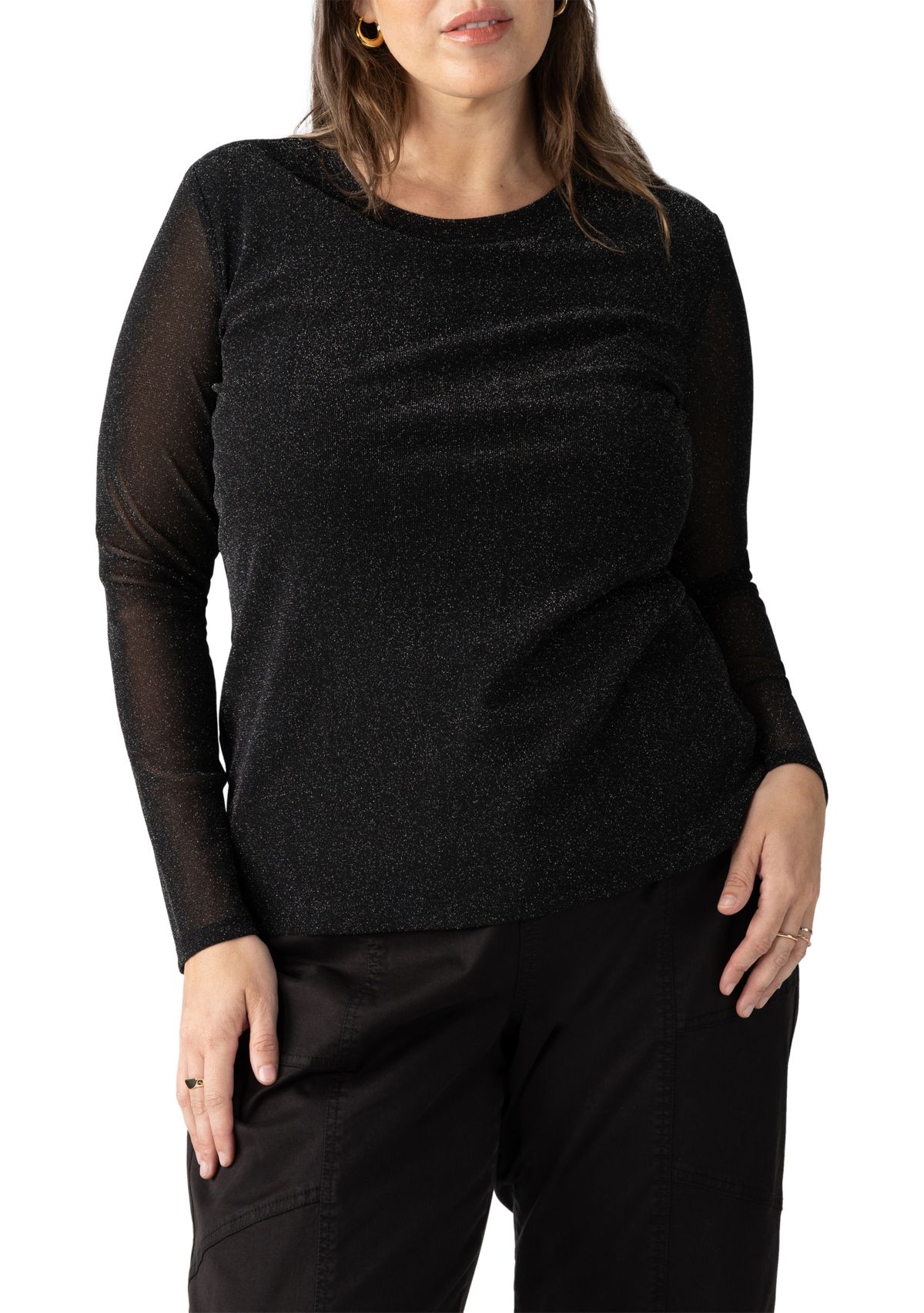 Womens Sparkle Mesh Perfect T-Shirt 