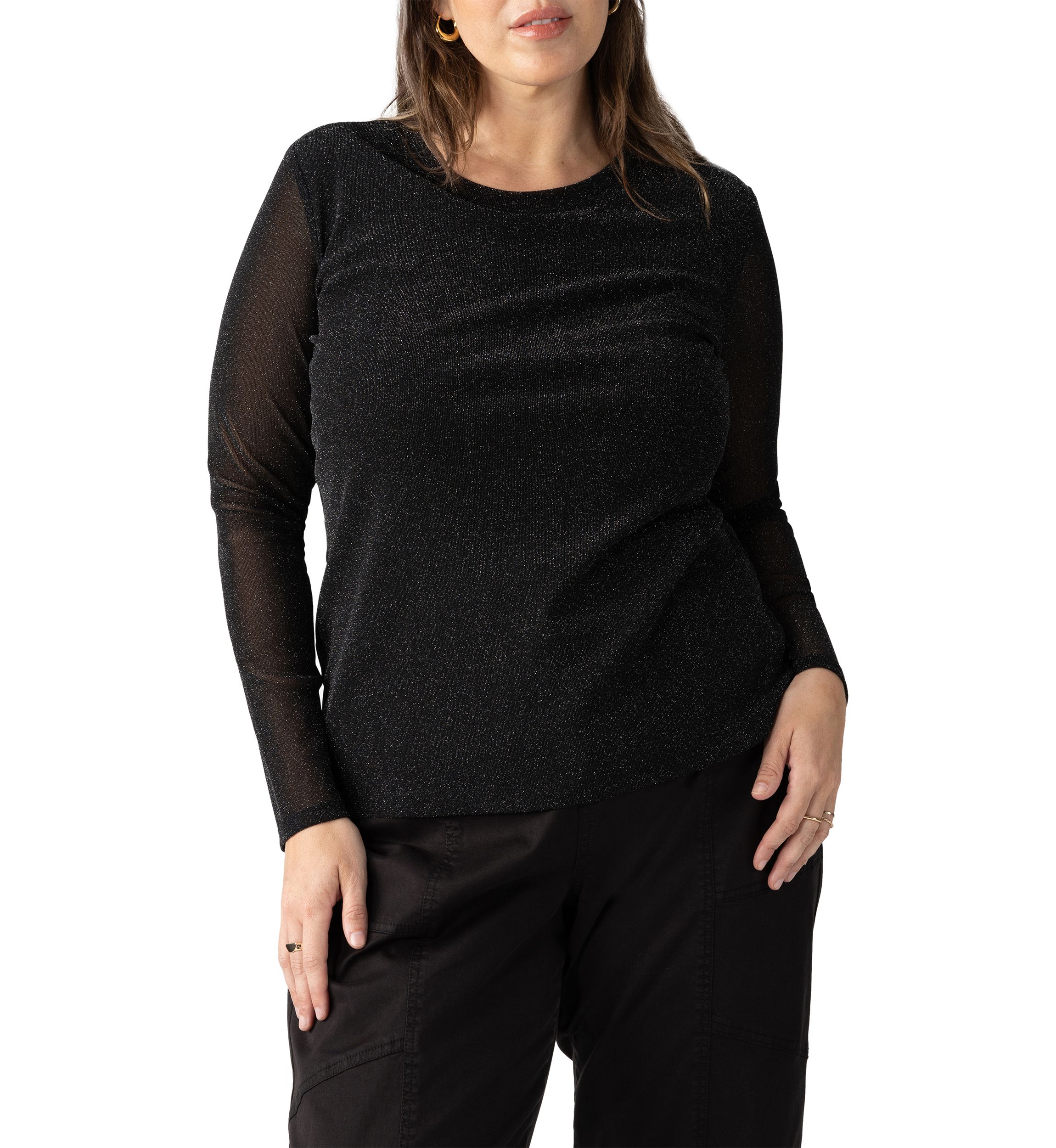 Womens Sparkle Mesh Perfect T-Shirt 