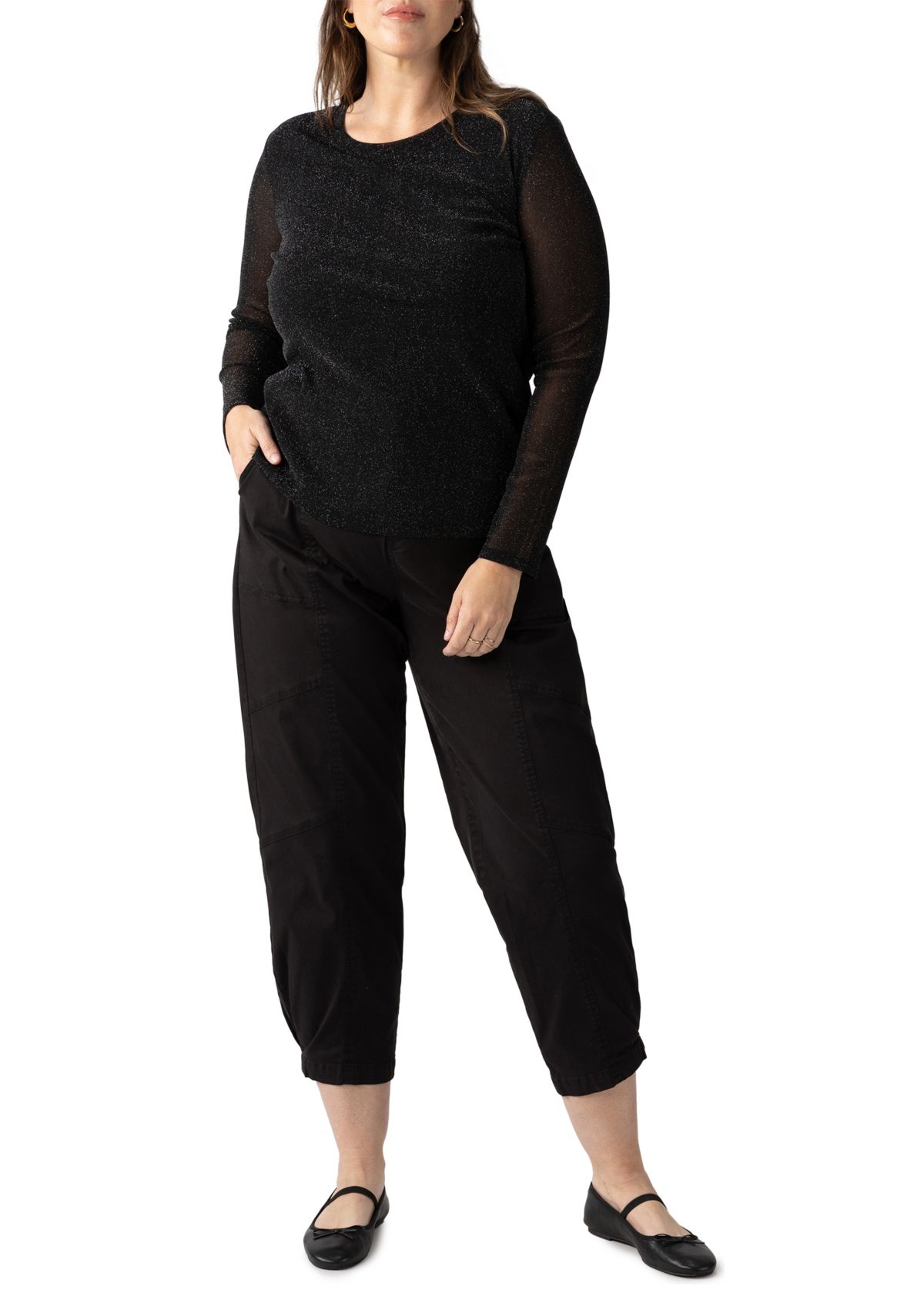 Womens Sparkle Mesh Perfect T-Shirt 