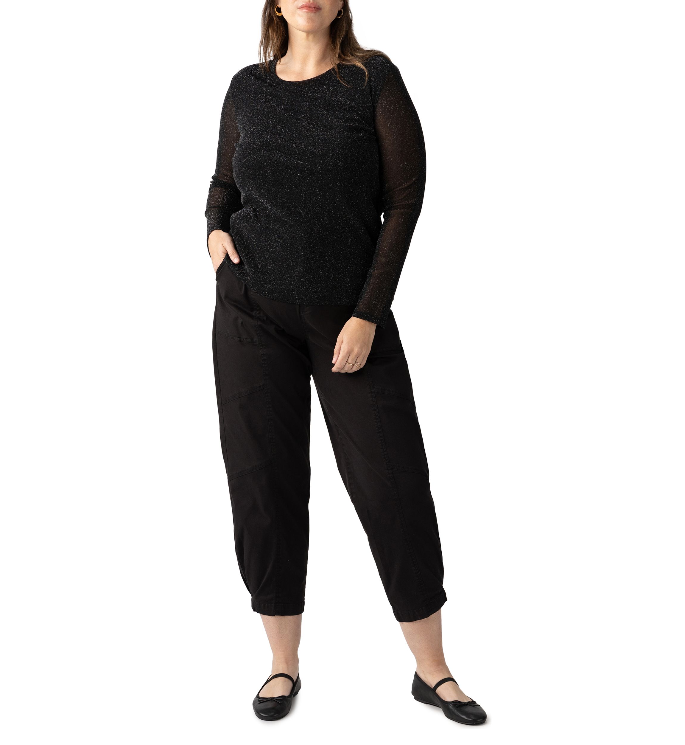 Womens Sparkle Mesh Perfect T-Shirt 