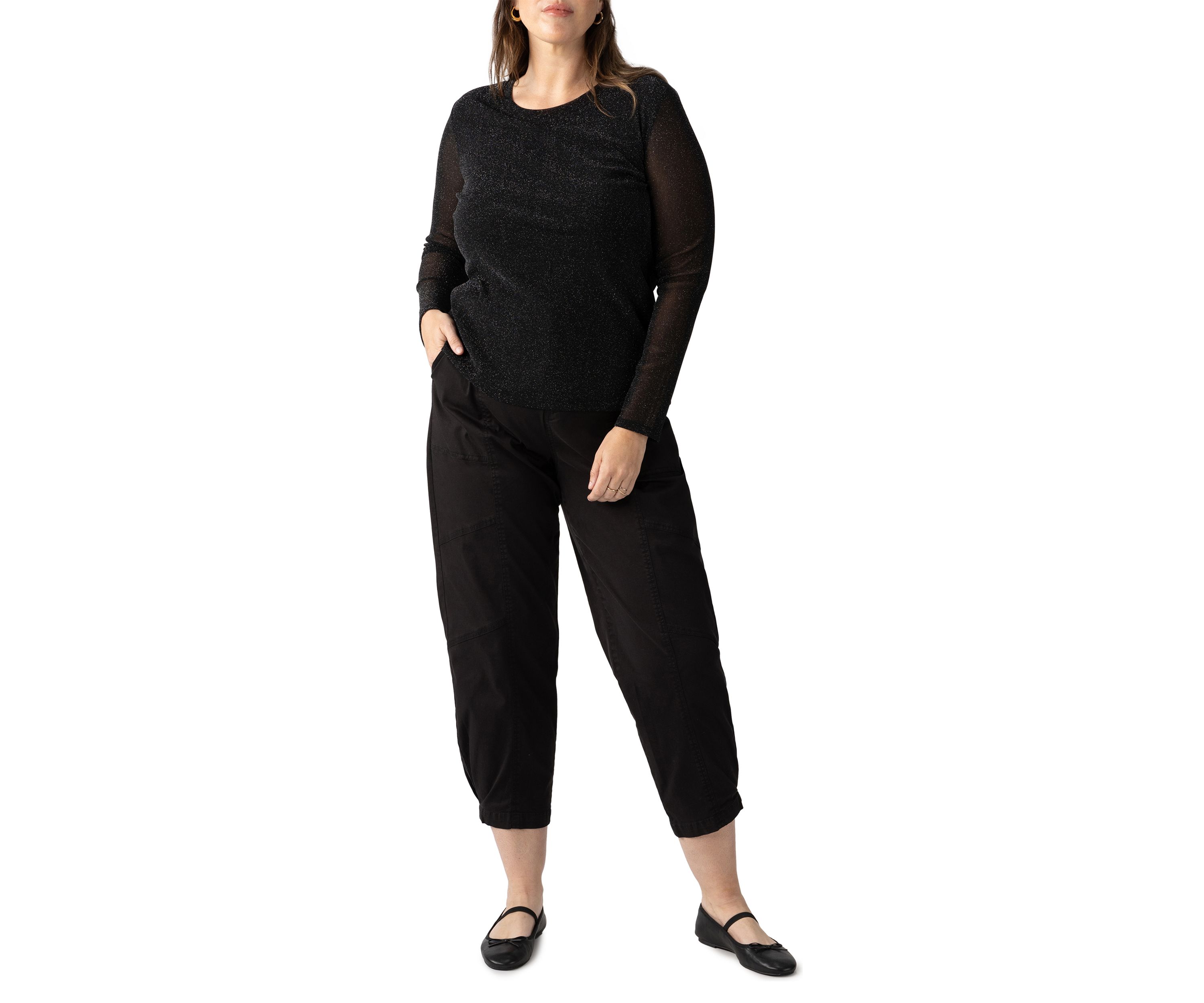Womens Sparkle Mesh Perfect T-Shirt 