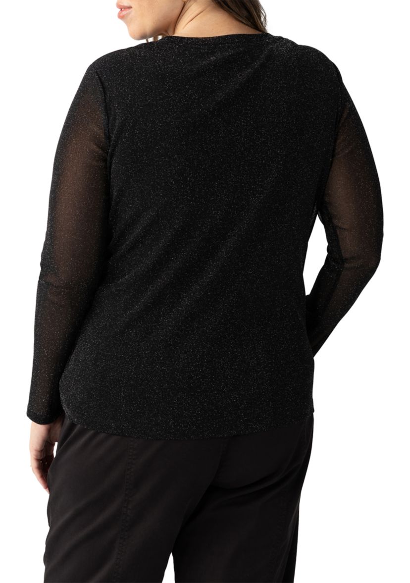 Womens Sparkle Mesh Perfect T-Shirt