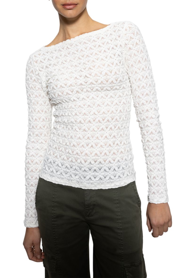 Womens Long Sleeve Boat Neck T-Shirt