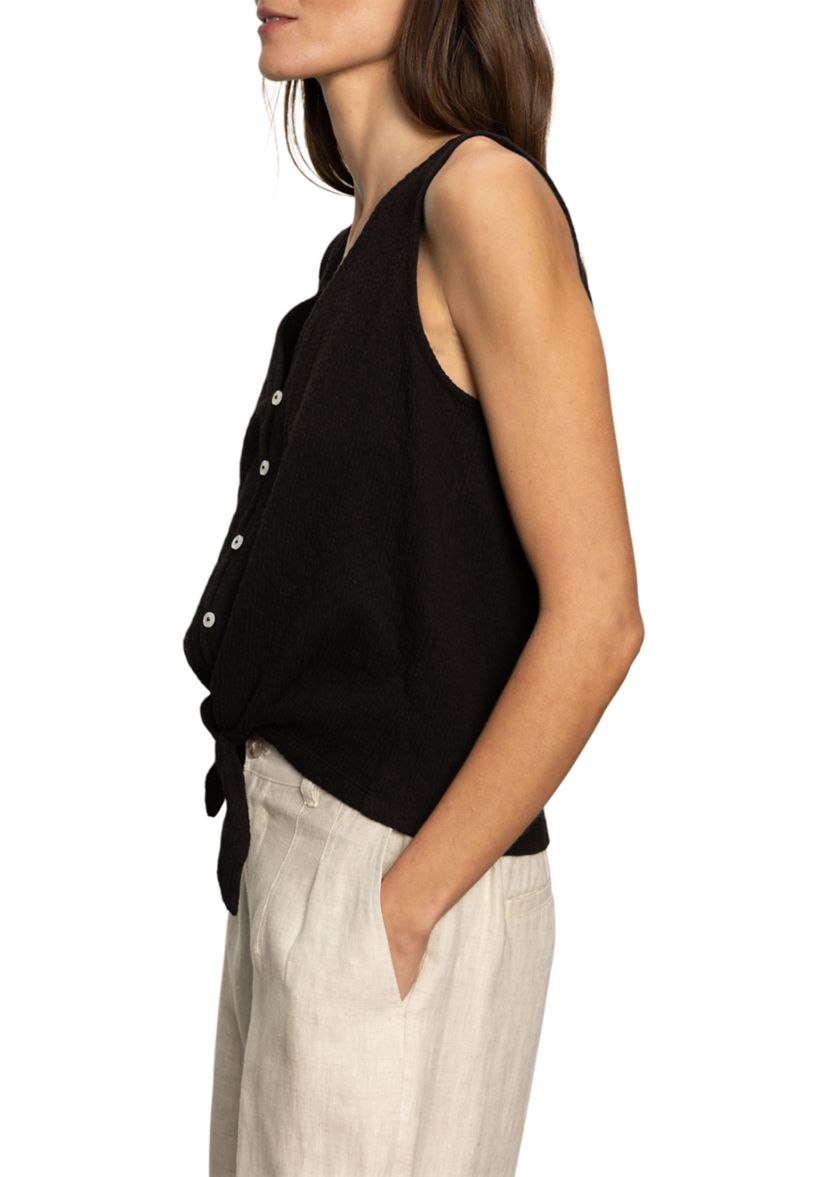 VACATION TIE SHELL Womens Vacation Tie Shell Top