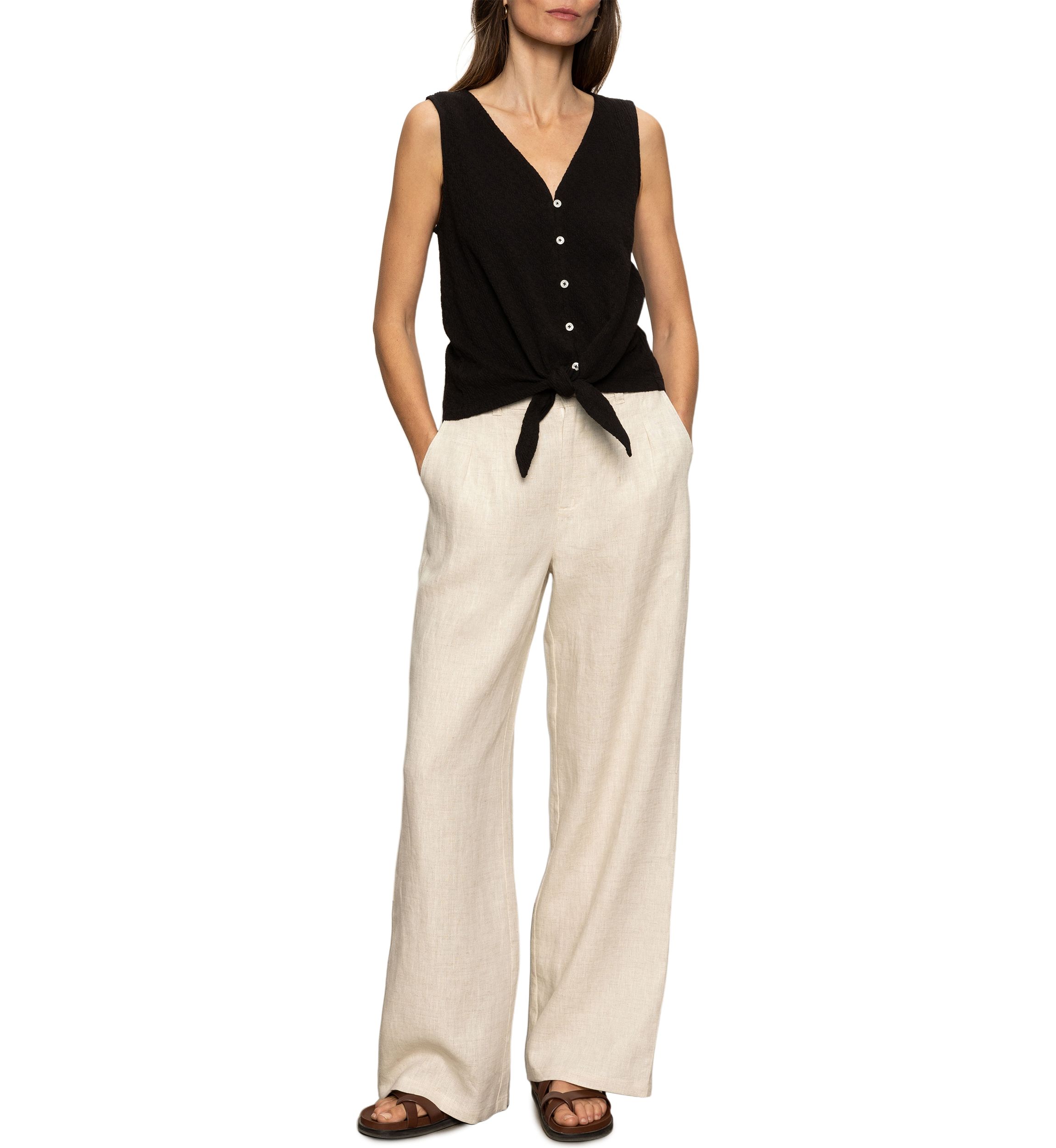 VACATION TIE SHELL Womens Vacation Tie Shell Top