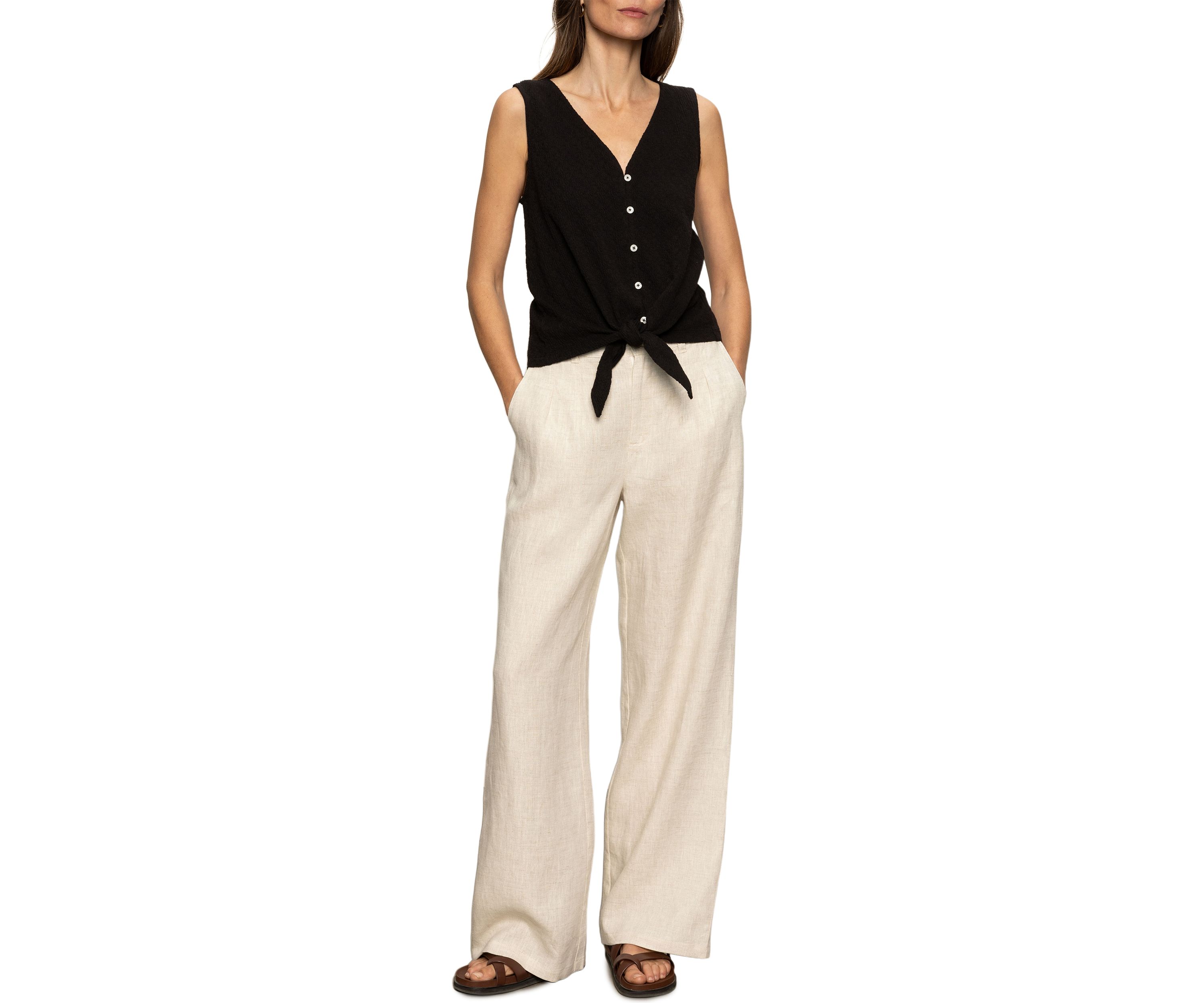 VACATION TIE SHELL Womens Vacation Tie Shell Top