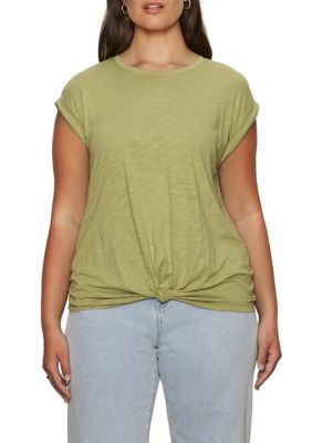 Sanctuary Women's Plus Size Knotted Muscle T-Shirt