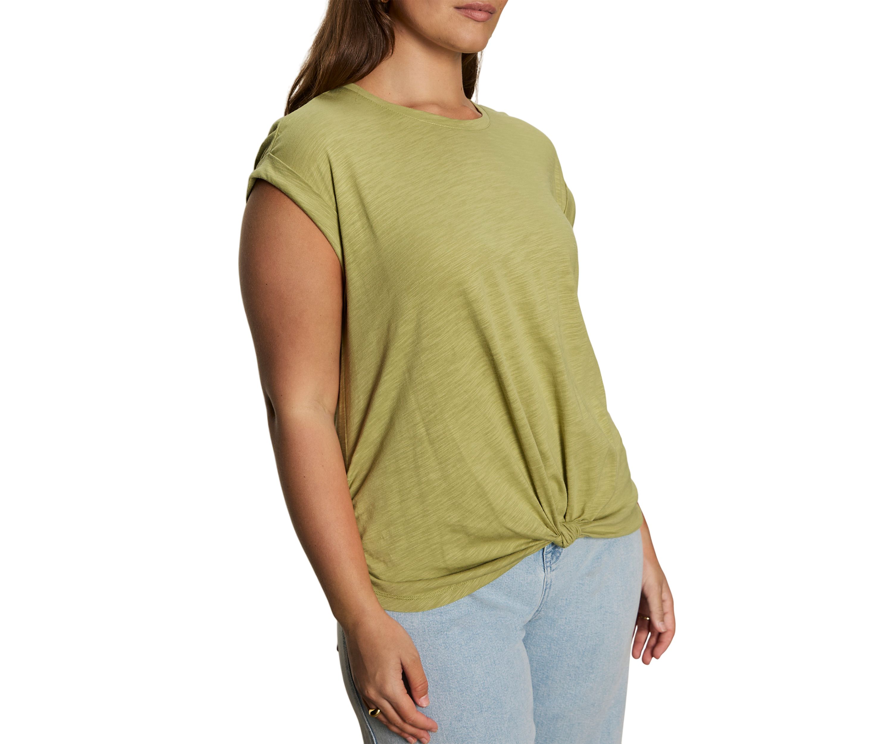 Plus Size Knotted Muscle T-Shirt 
