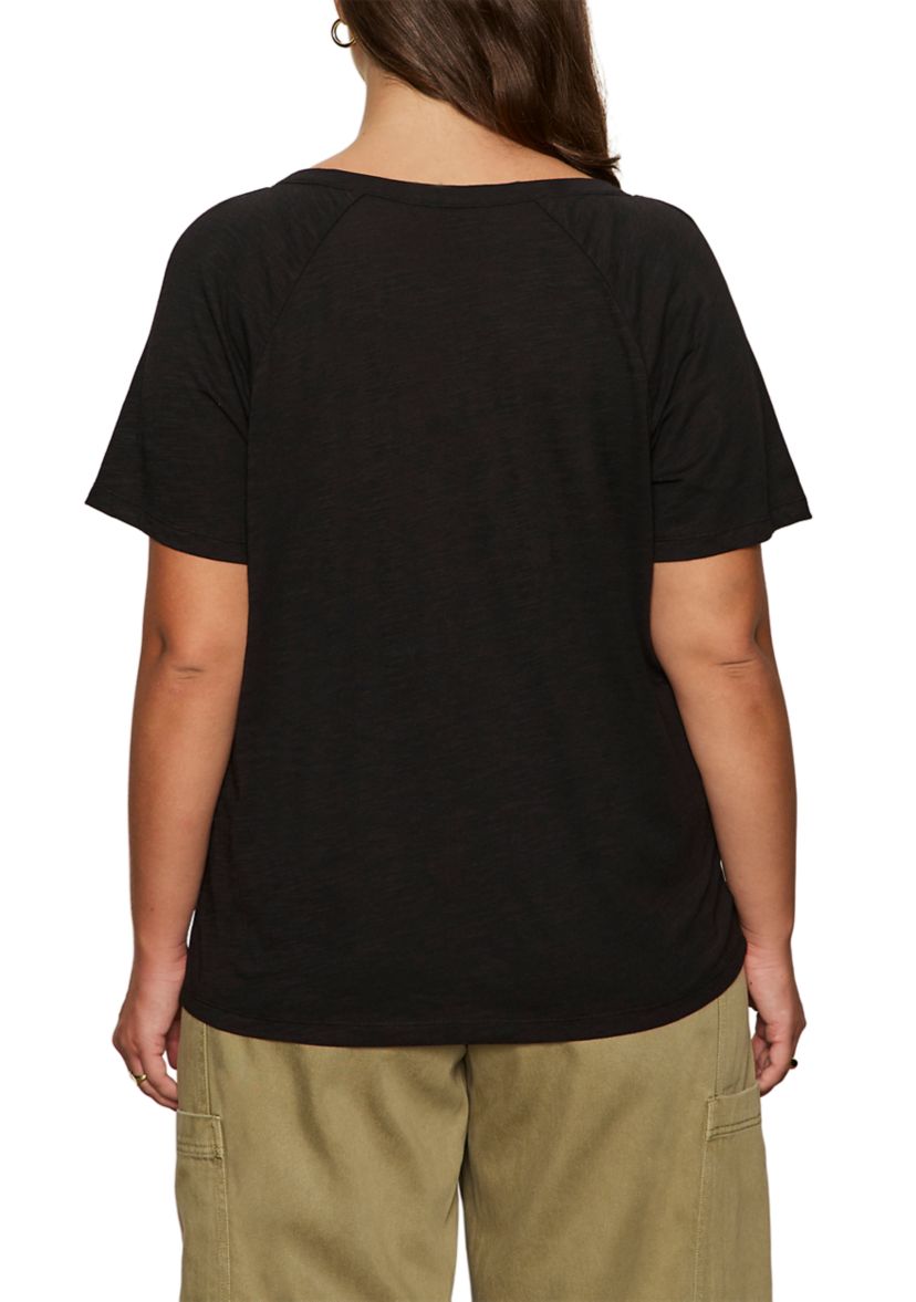 Plus Size Split Neck T-Shirt
