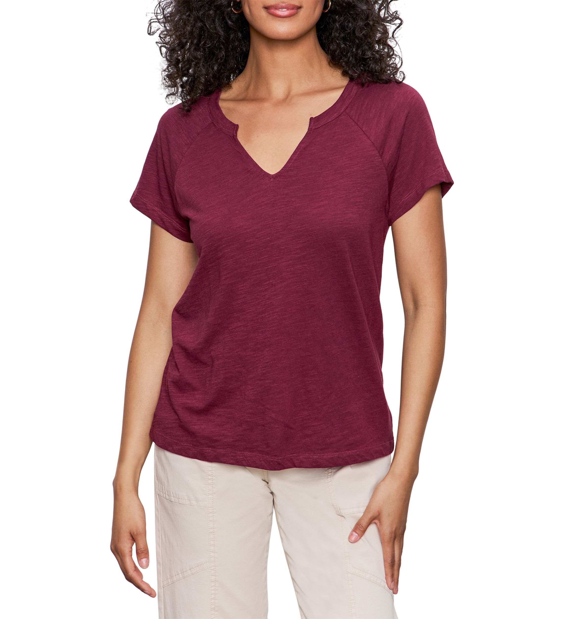 Womens Split Neck T-Shirt