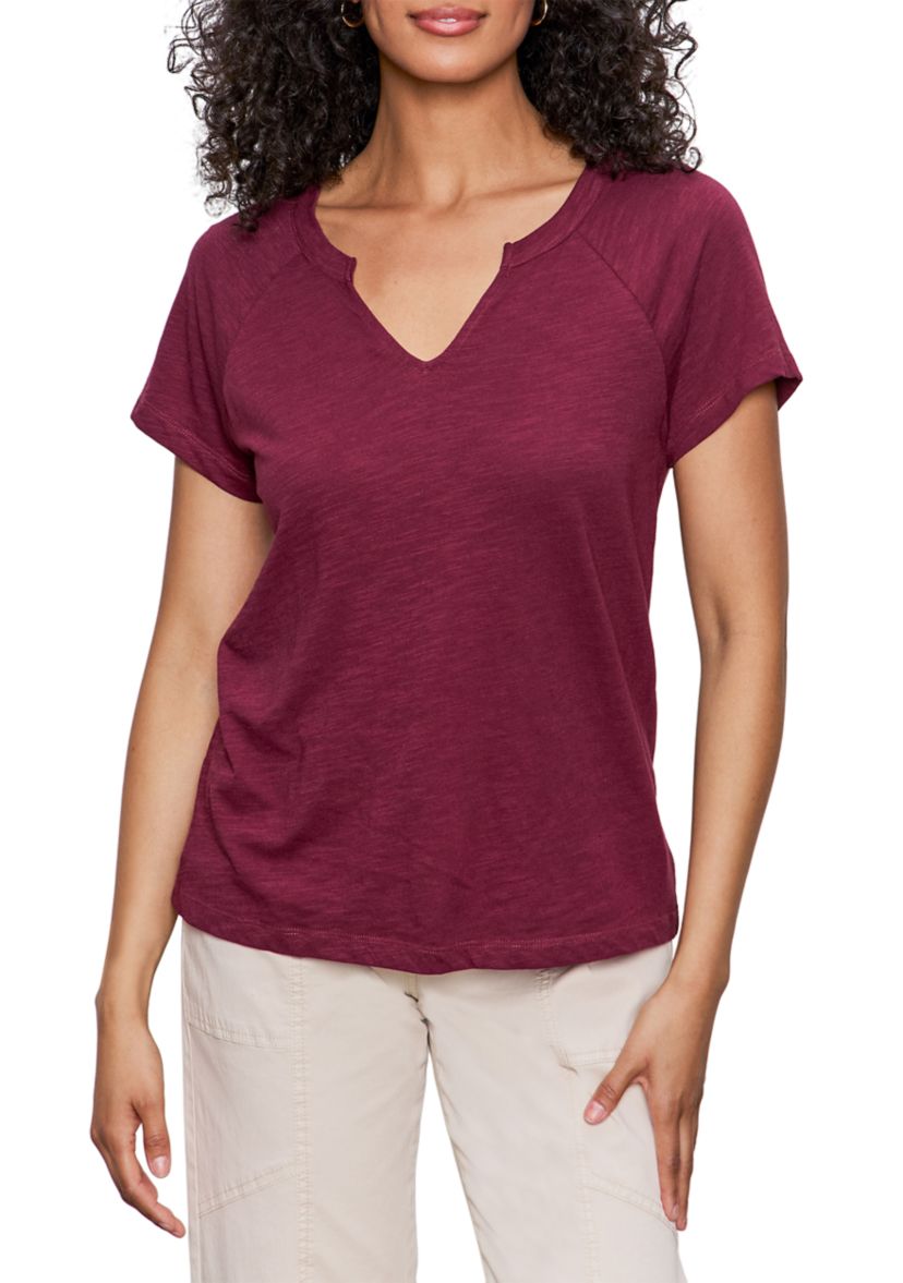 Womens Split Neck T-Shirt