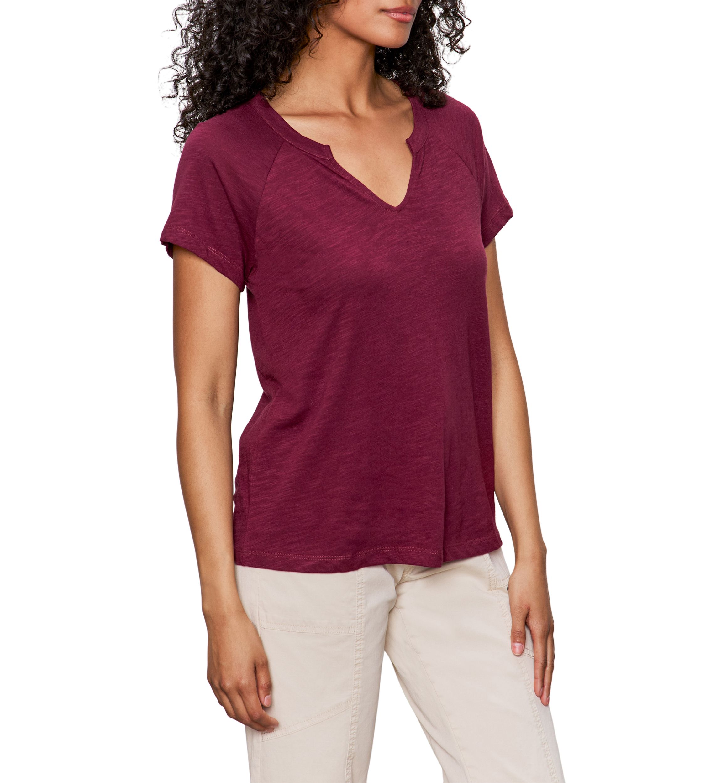 Womens Split Neck T-Shirt